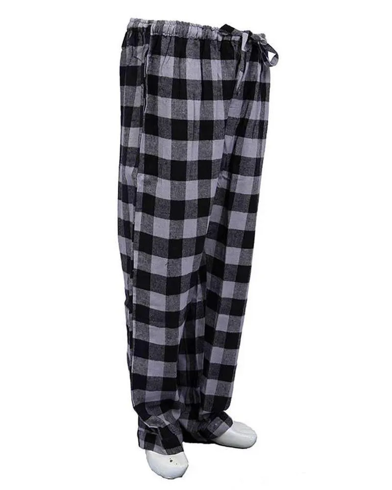 Men's Cotton Checkered Pajama - Black