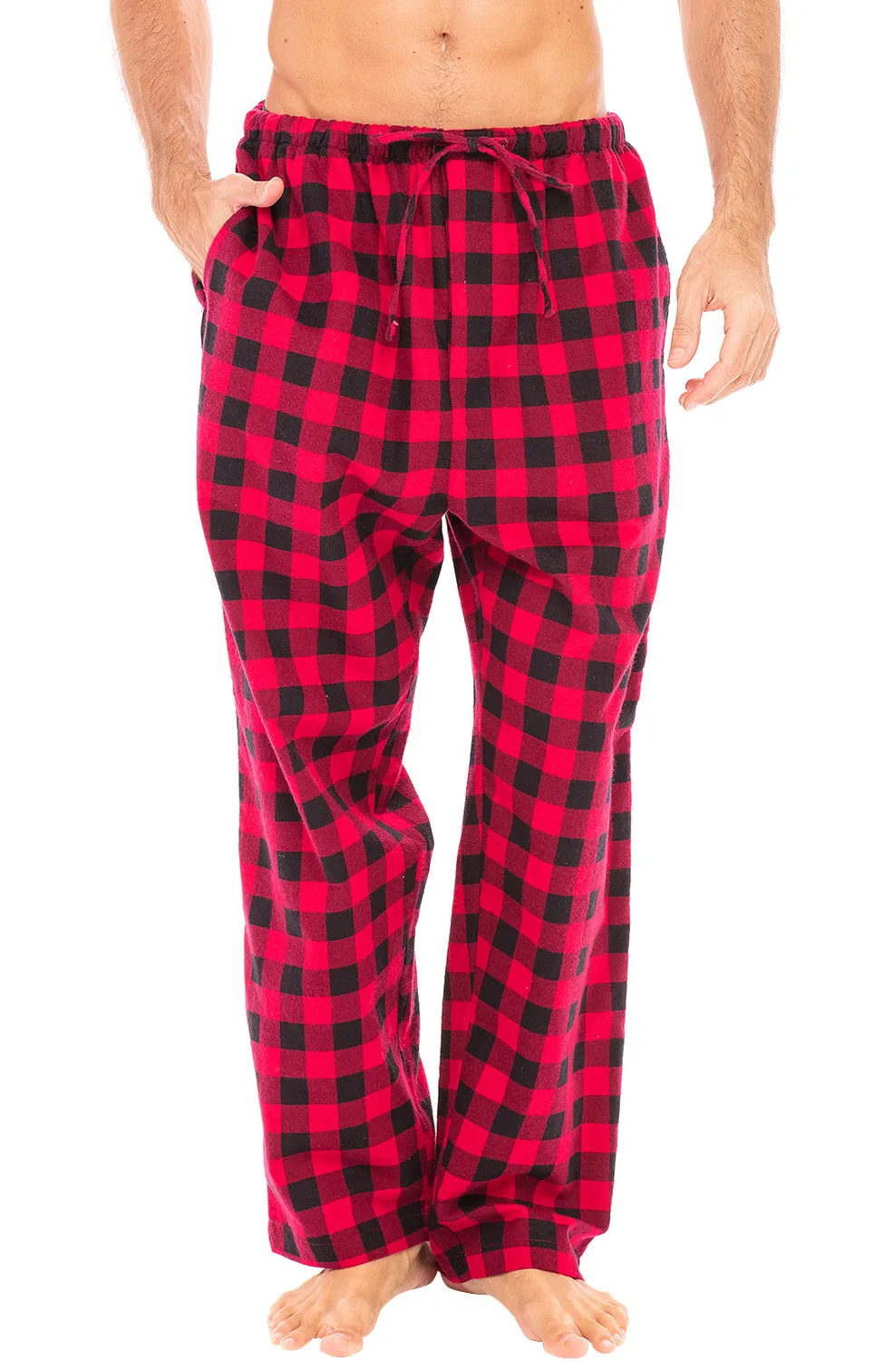 Men's Cotton Flannel Pajama Pants, Winter PJ Bottoms