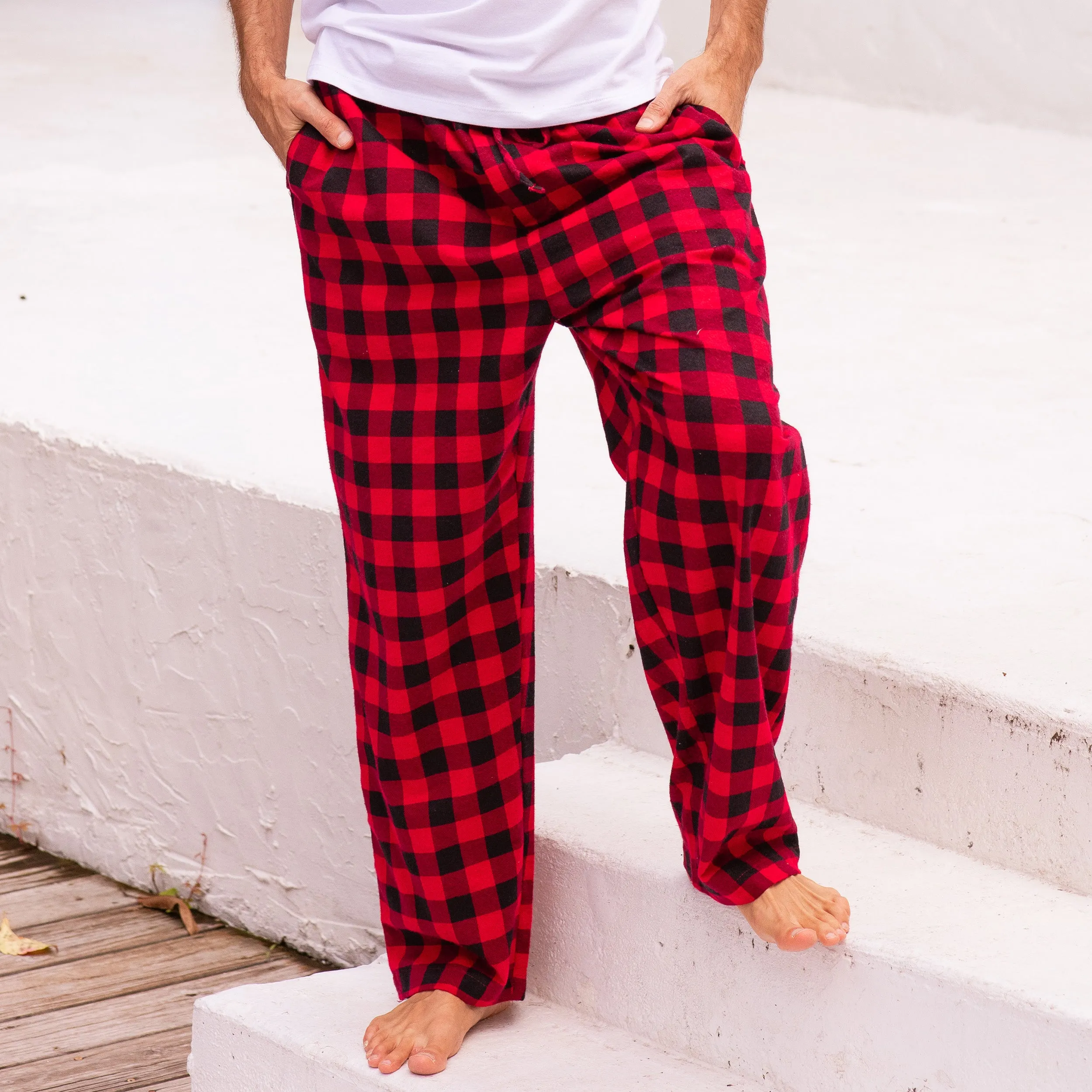 Men's Cotton Flannel Pajama Pants, Winter PJ Bottoms