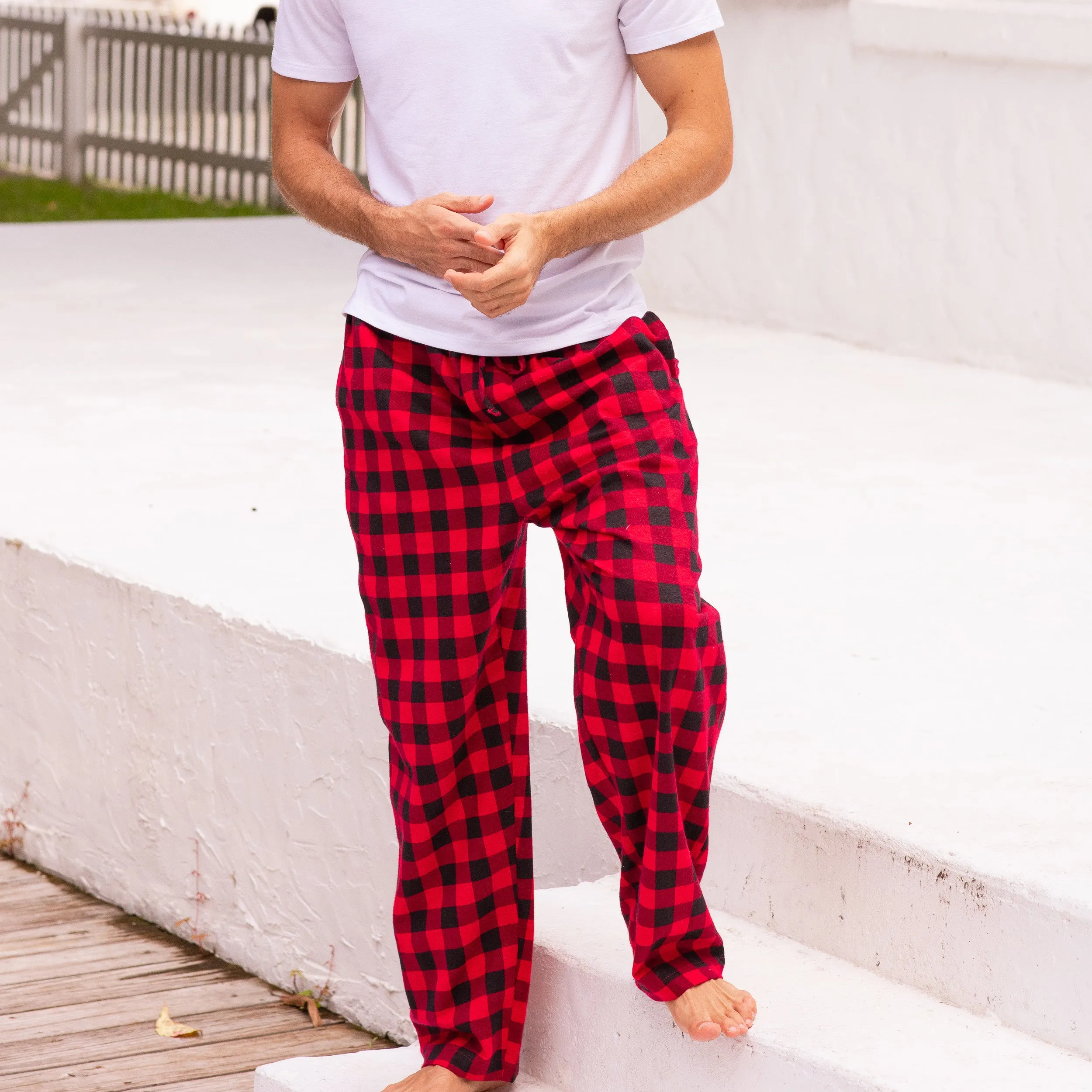 Men's Cotton Flannel Pajama Pants, Winter PJ Bottoms