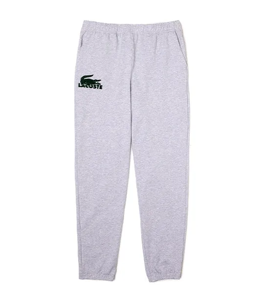 Men's Cotton Fleece Blend Indoor Jogging Pants Silver Chine/Green