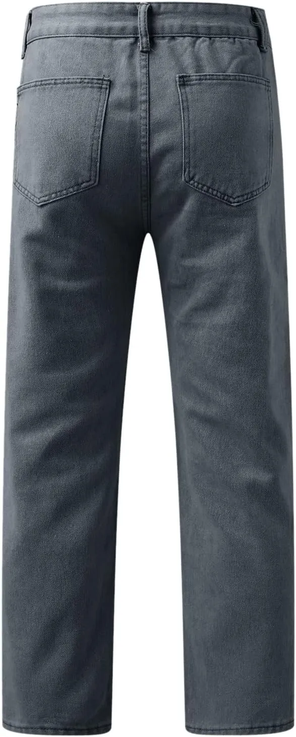 Men's Cotton Jeans Straight Leg Stretch Men's Slim Fit Skinny Stretch Comfy Denim Jeans Pants Men's Comfort Stretch Jeans