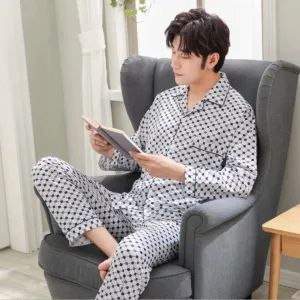 Men's Cotton Sleepwear Vintage Loungewear