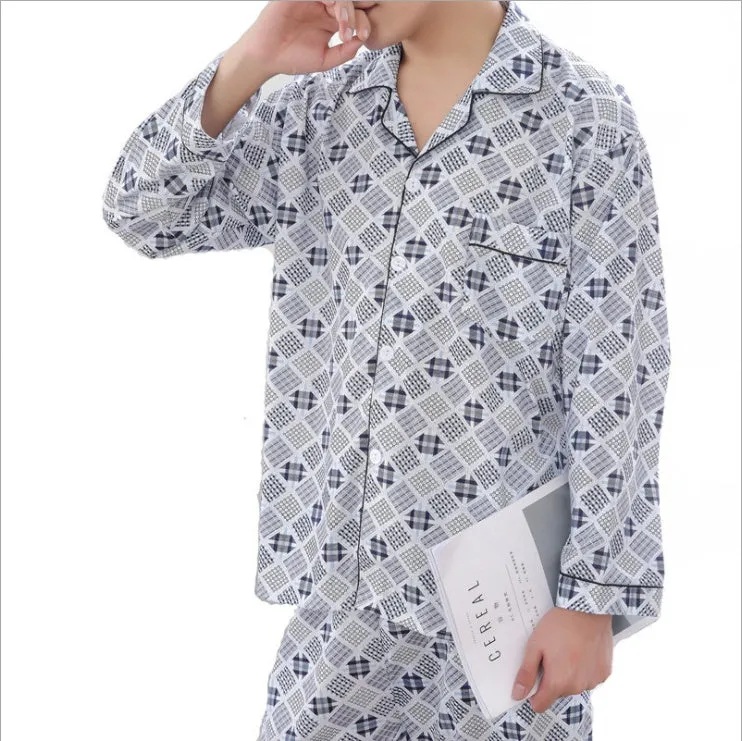Men's Cotton Sleepwear Vintage Loungewear