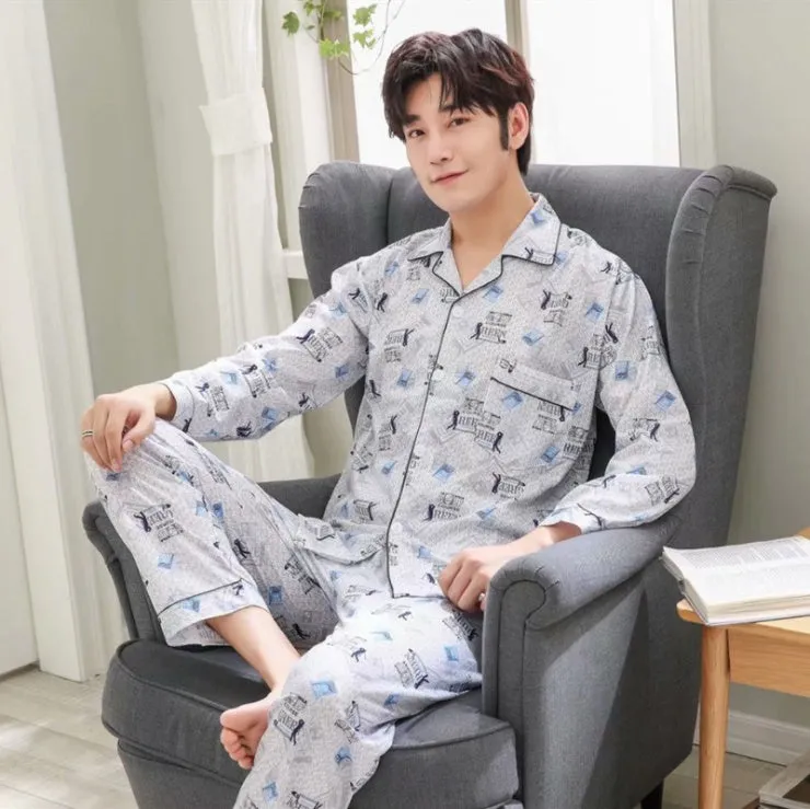 Men's Cotton Sleepwear Vintage Loungewear