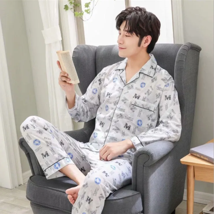 Men's Cotton Sleepwear Vintage Loungewear