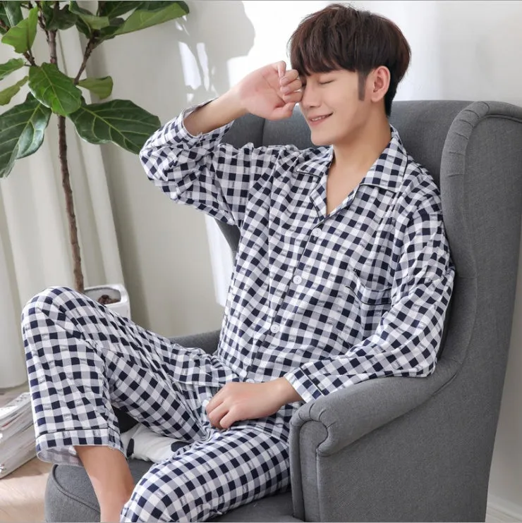 Men's Cotton Sleepwear Vintage Loungewear