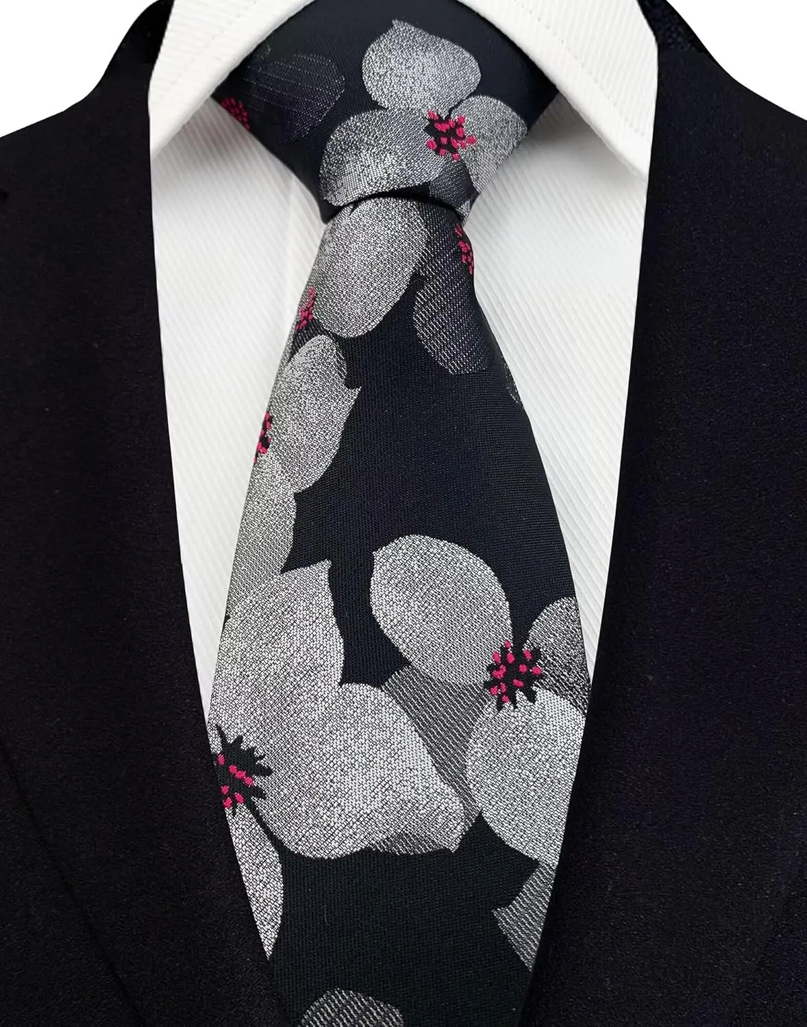 Men's Floral Ties Business Cravat Jacquard Luxury Wedding Neckties for Groomsmen