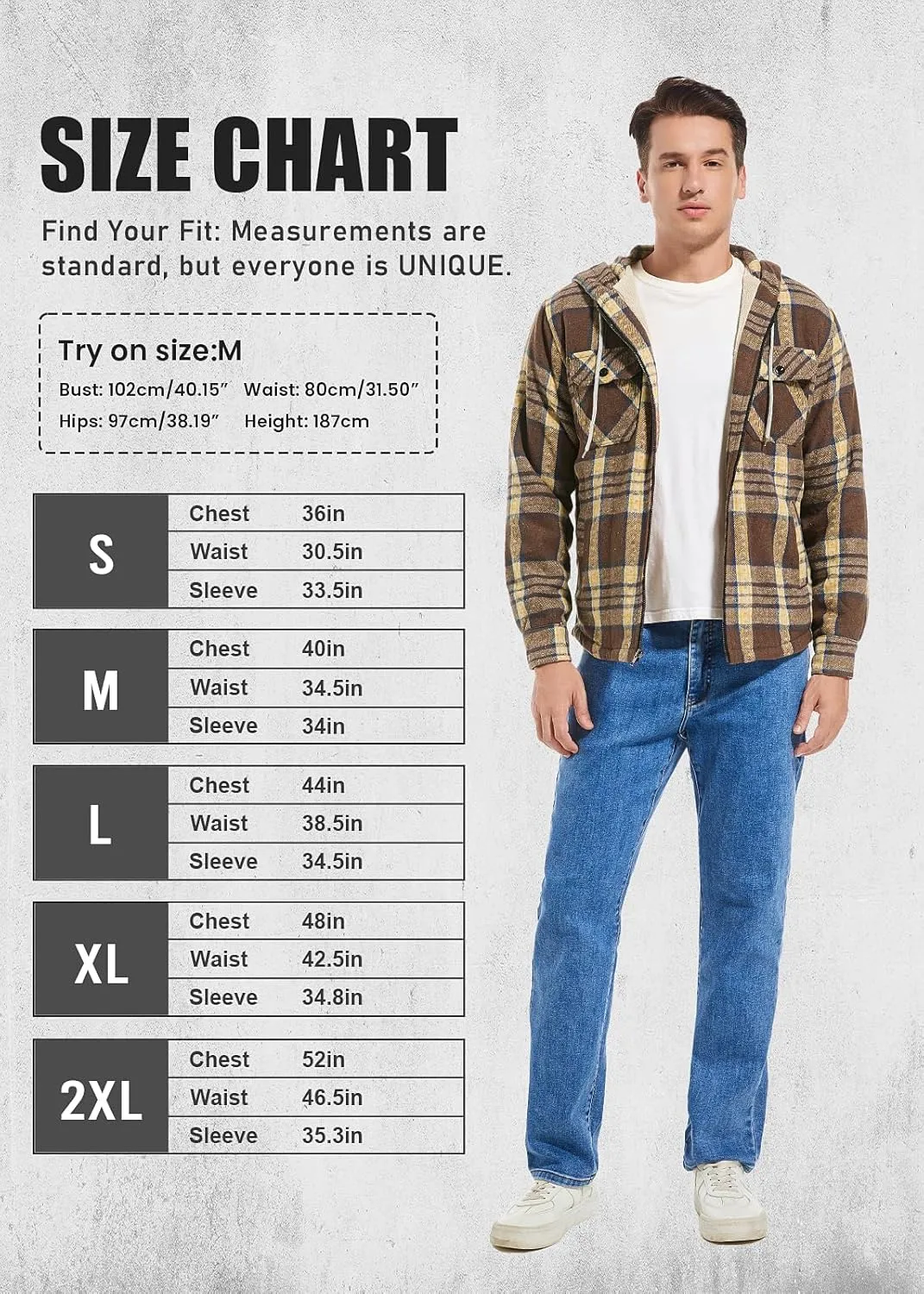 Men's Full Zip Flannel Jacket Sherpa Fleece Lined Hoodie Jacket Plaid Flannel Shirt Jackets with Pocket
