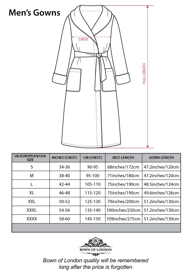 Men's Grey Towelling Bathrobe - Europa