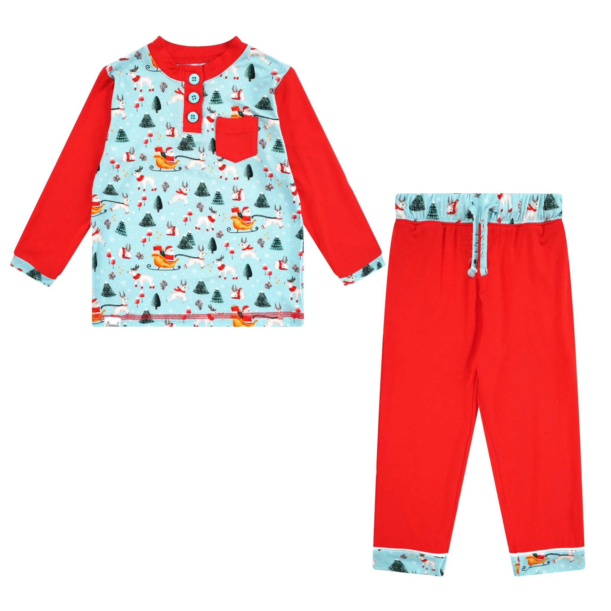 Men's Light Santa Bamboo Holiday Pajamas