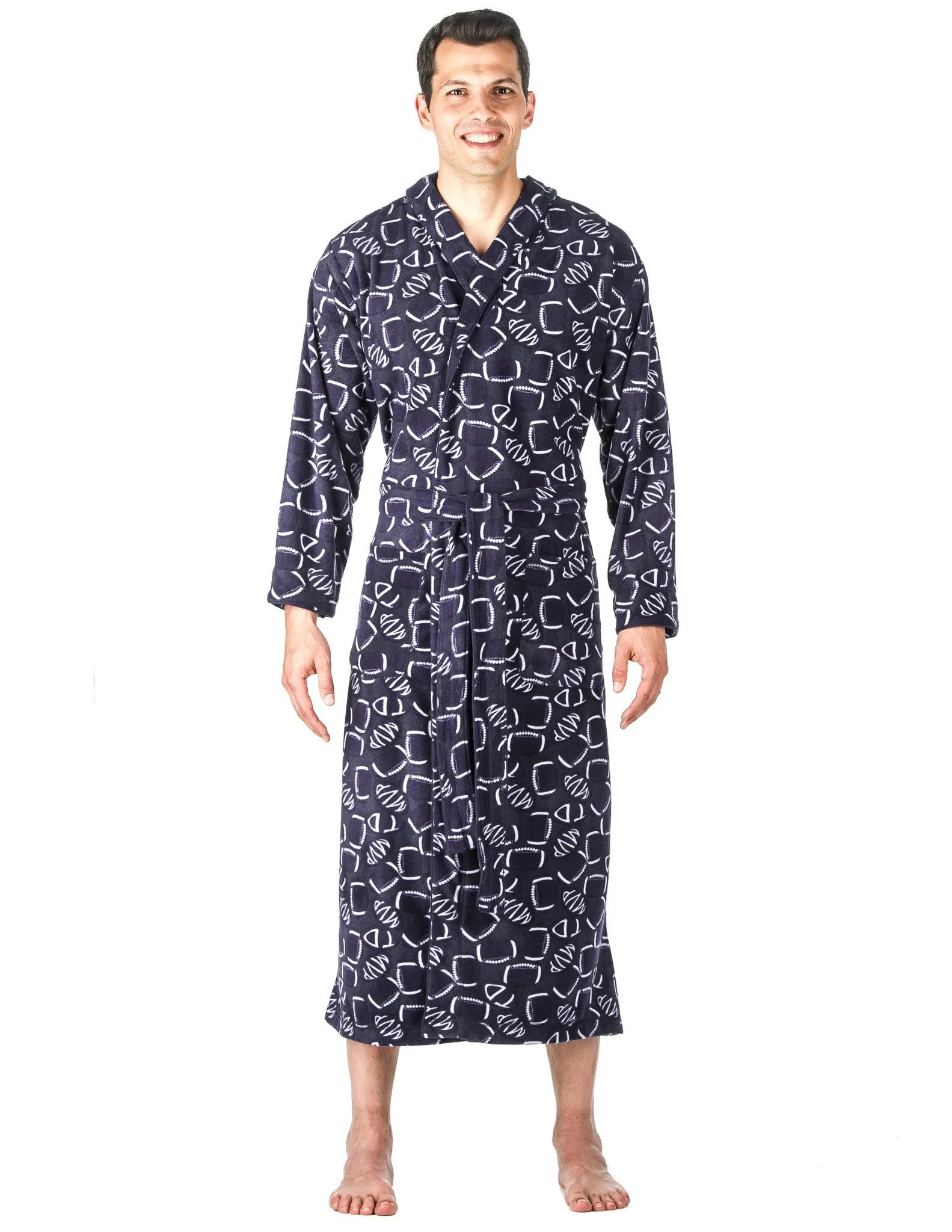 Men's Microfleece Hooded Robe