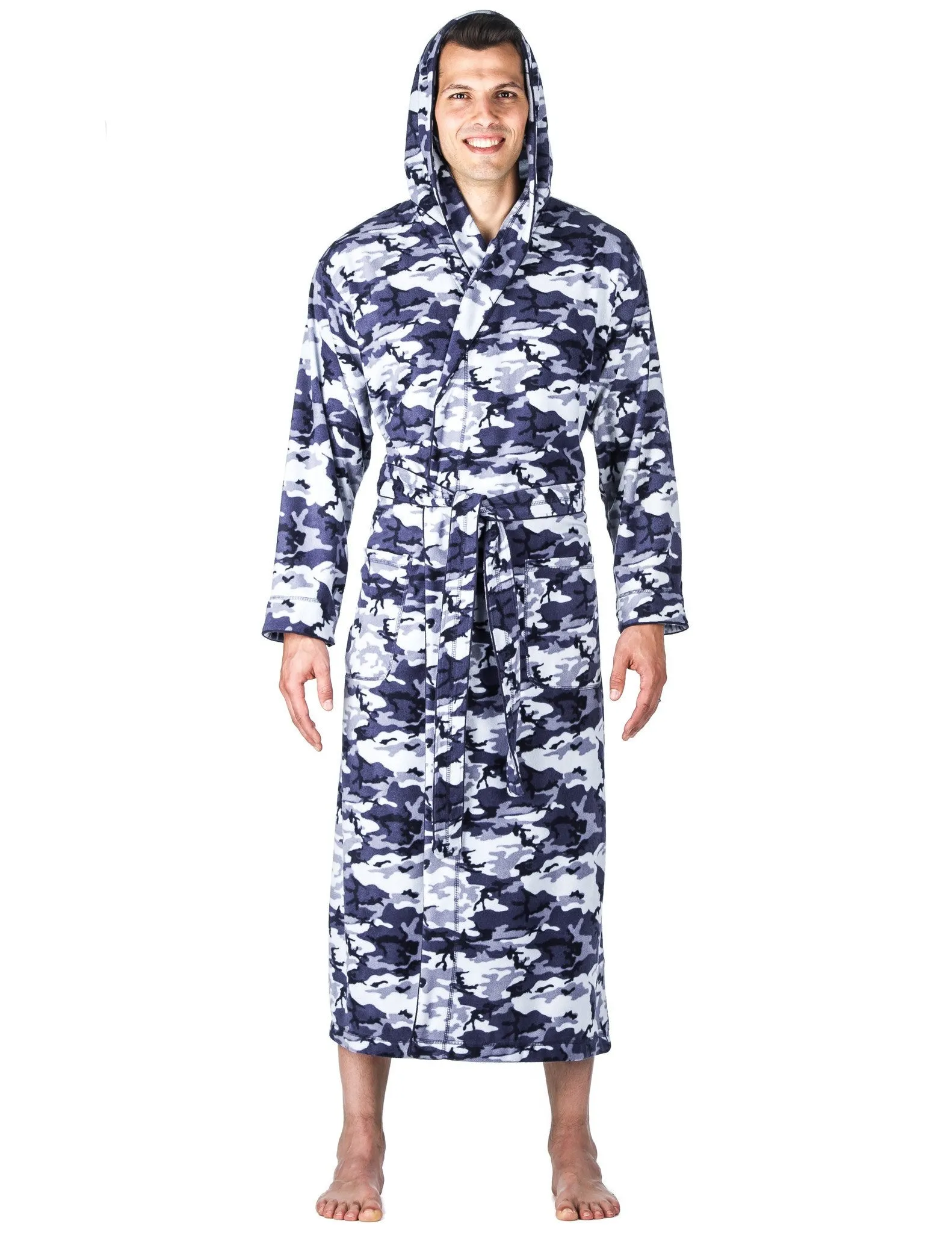 Men's Microfleece Hooded Robe