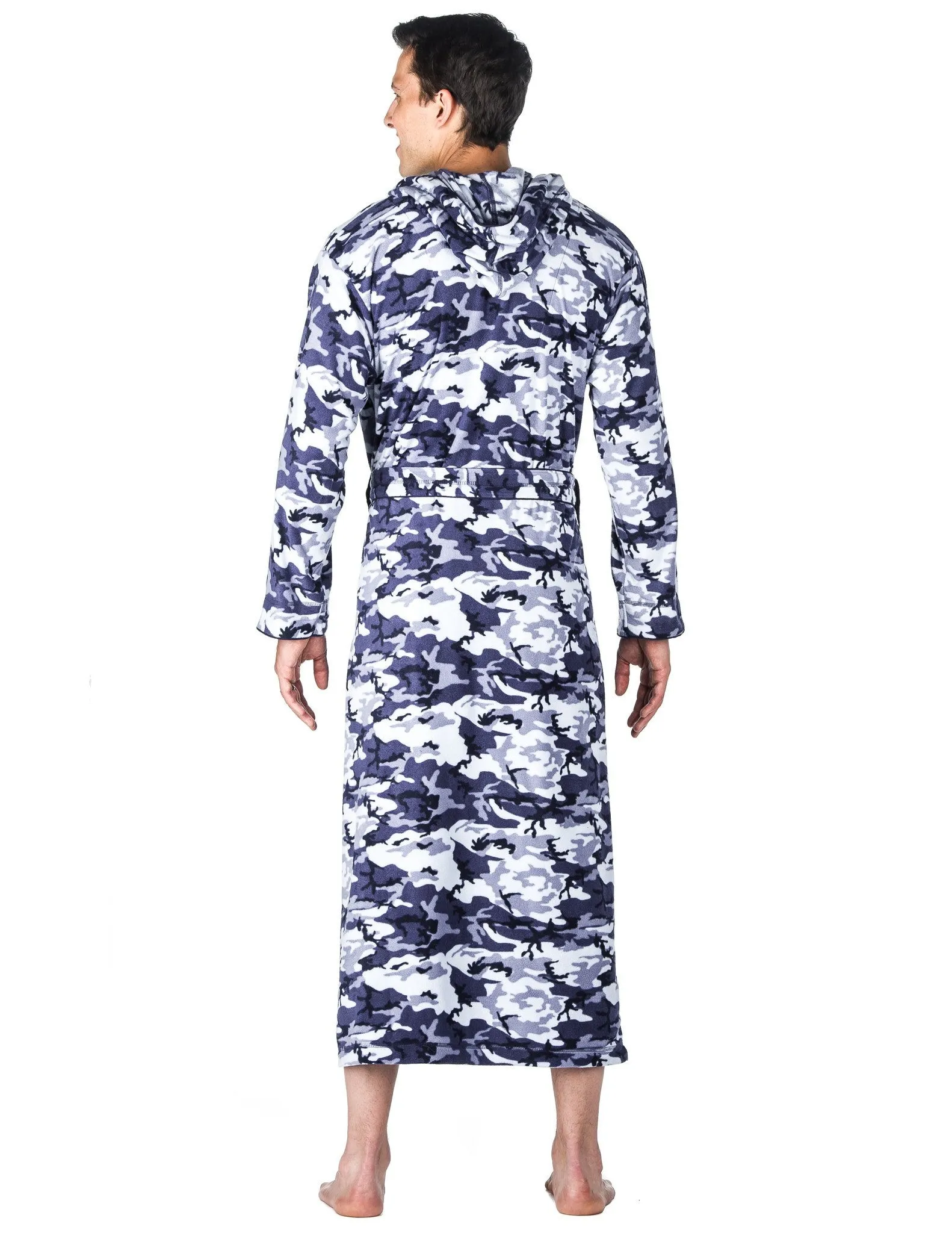 Men's Microfleece Hooded Robe