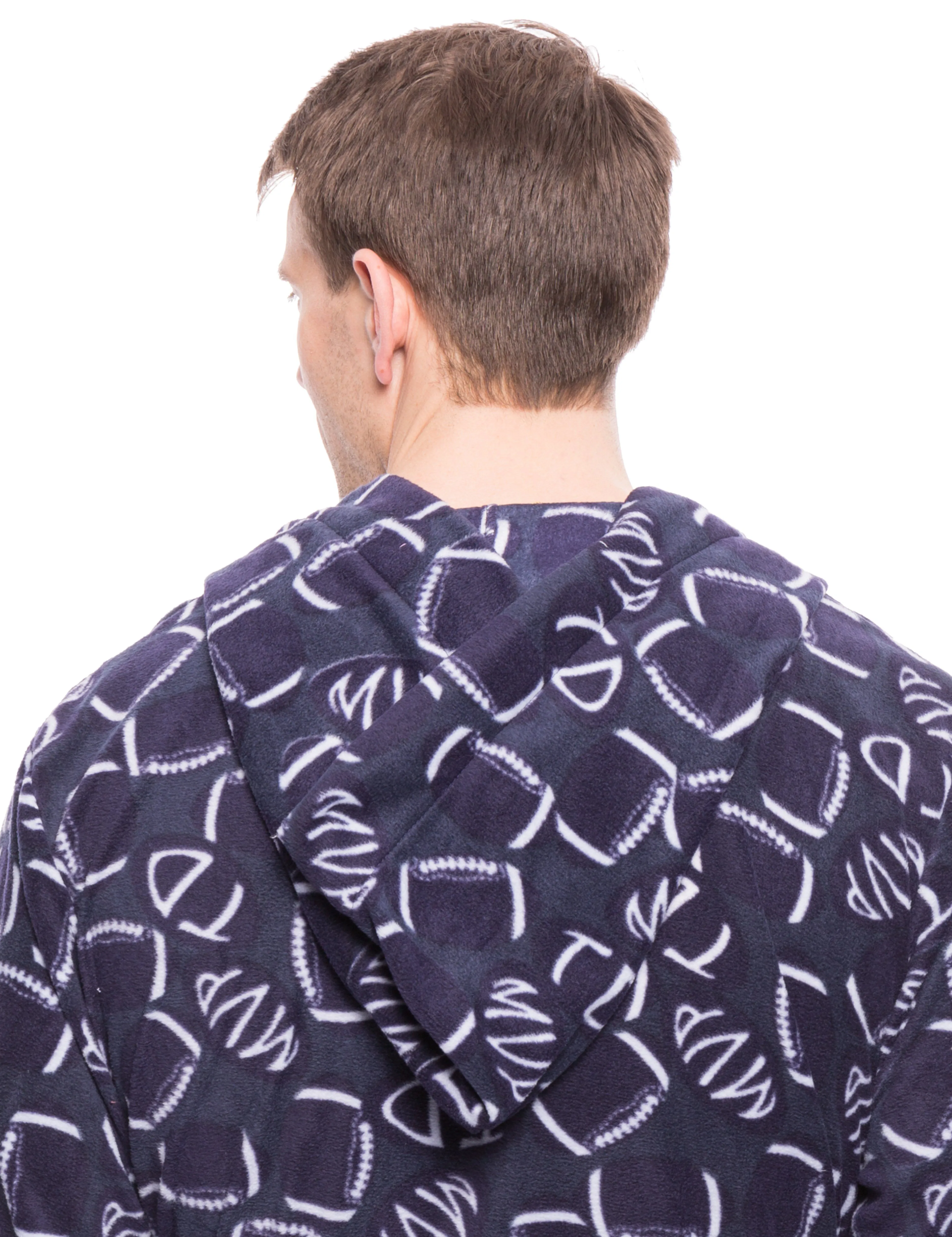 Men's Microfleece Hooded Robe
