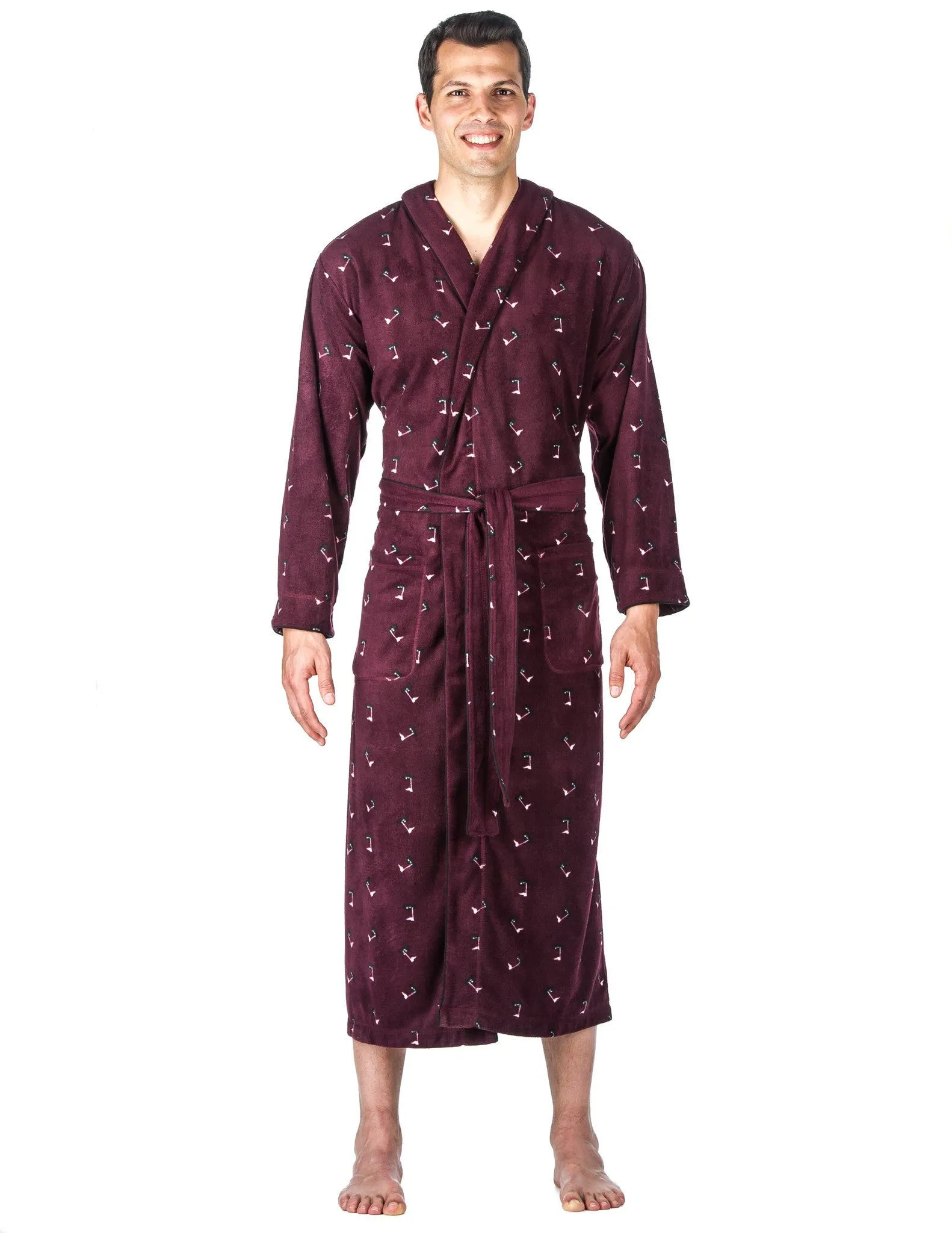 Men's Microfleece Hooded Robe