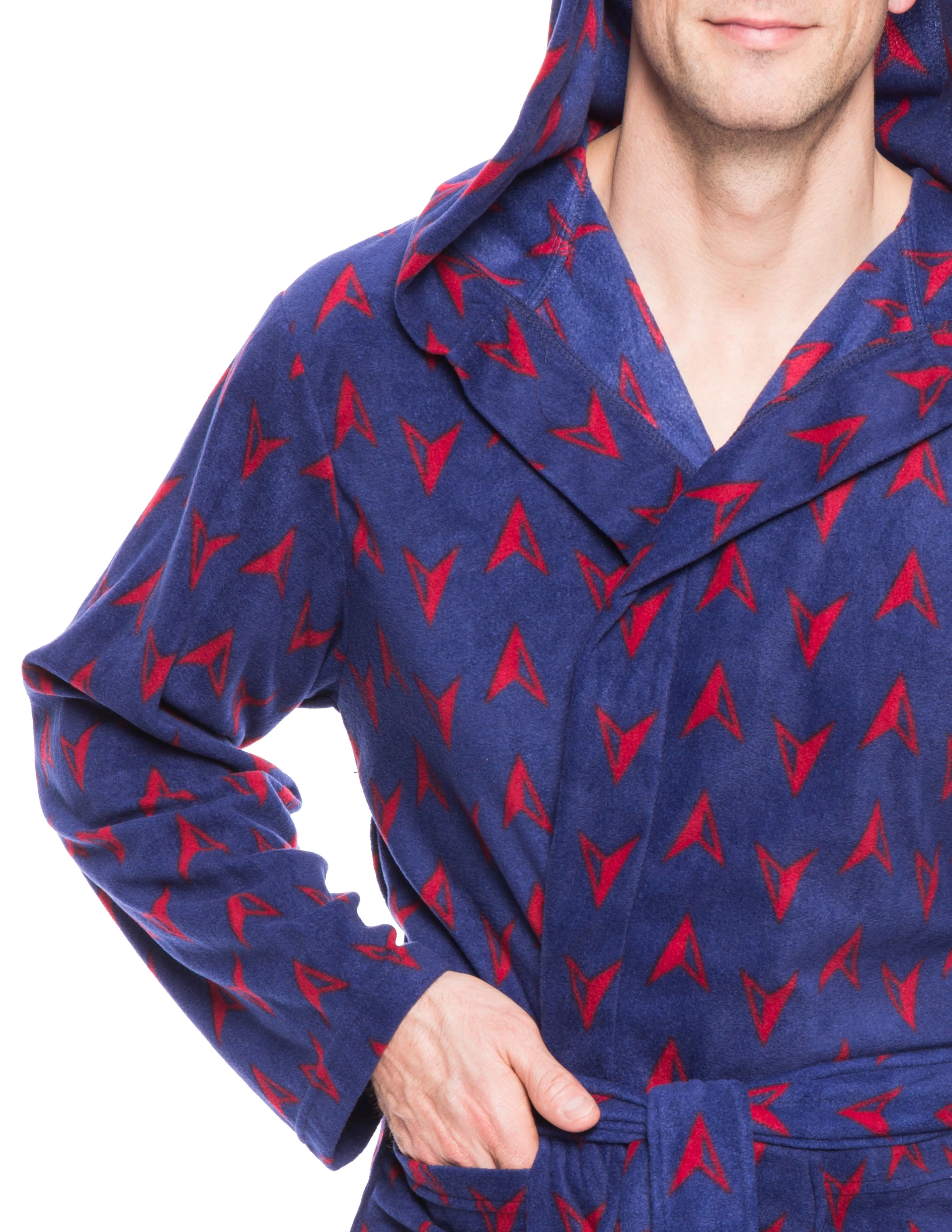 Men's Microfleece Hooded Robe
