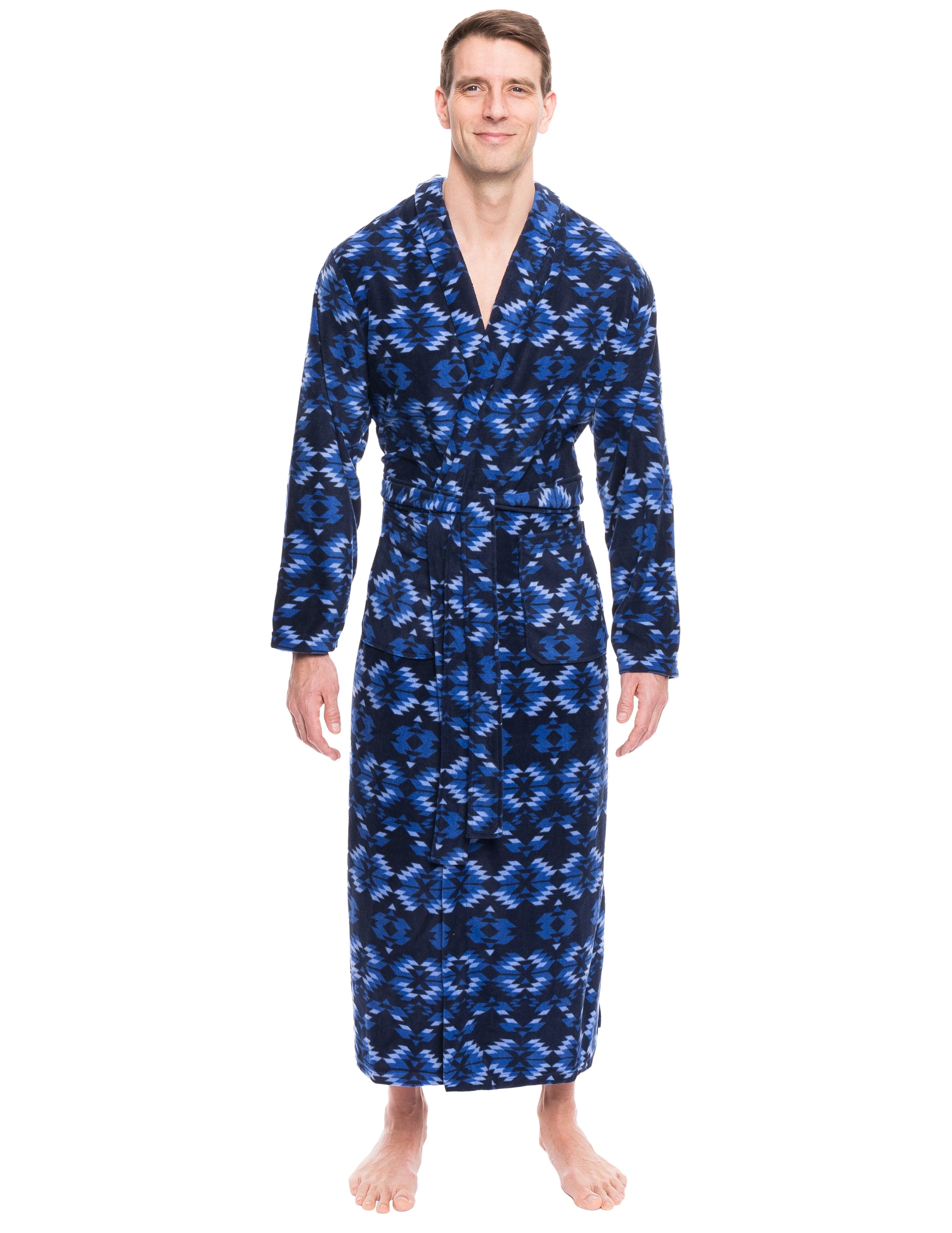Men's Microfleece Hooded Robe