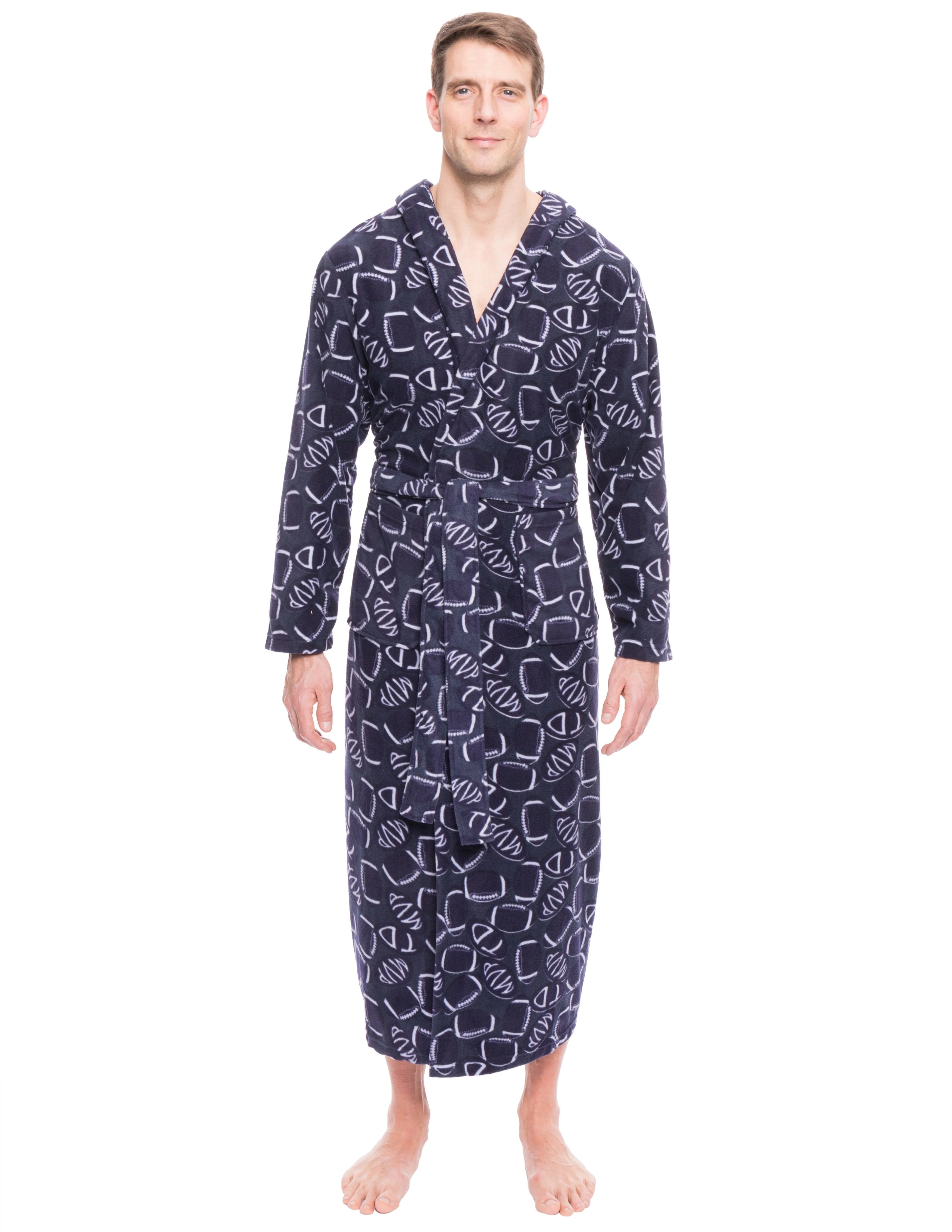 Men's Microfleece Hooded Robe