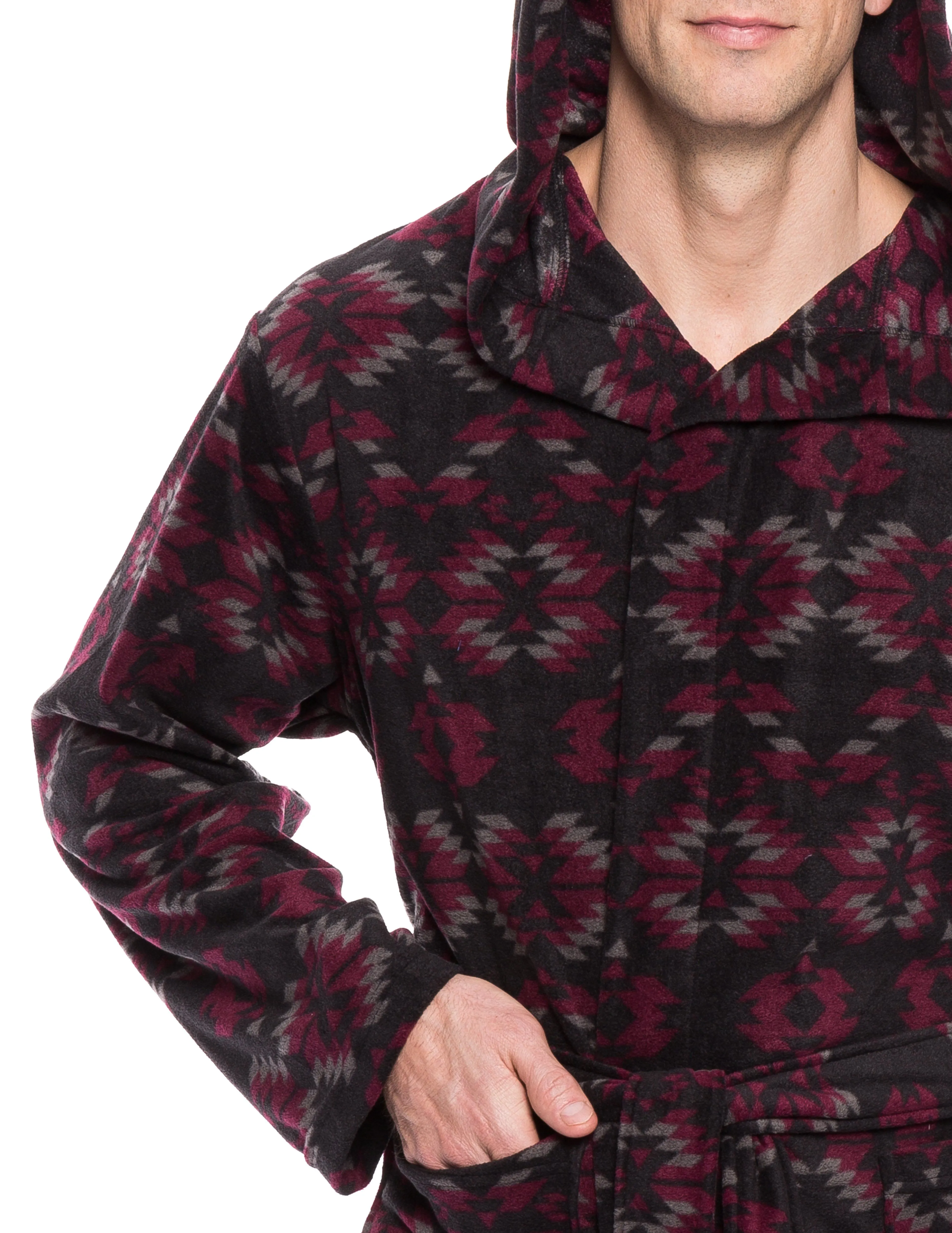 Men's Microfleece Hooded Robe