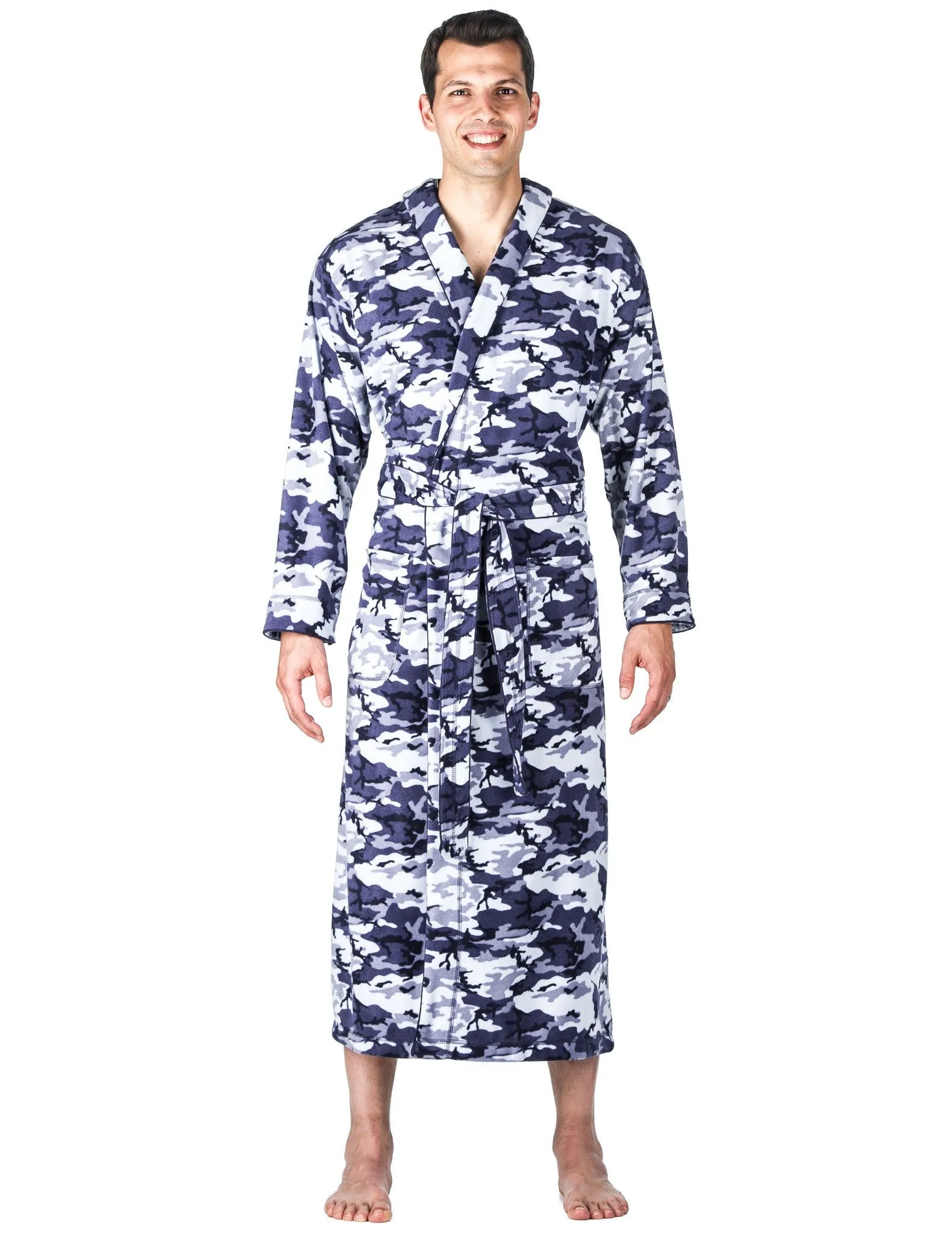 Men's Microfleece Hooded Robe