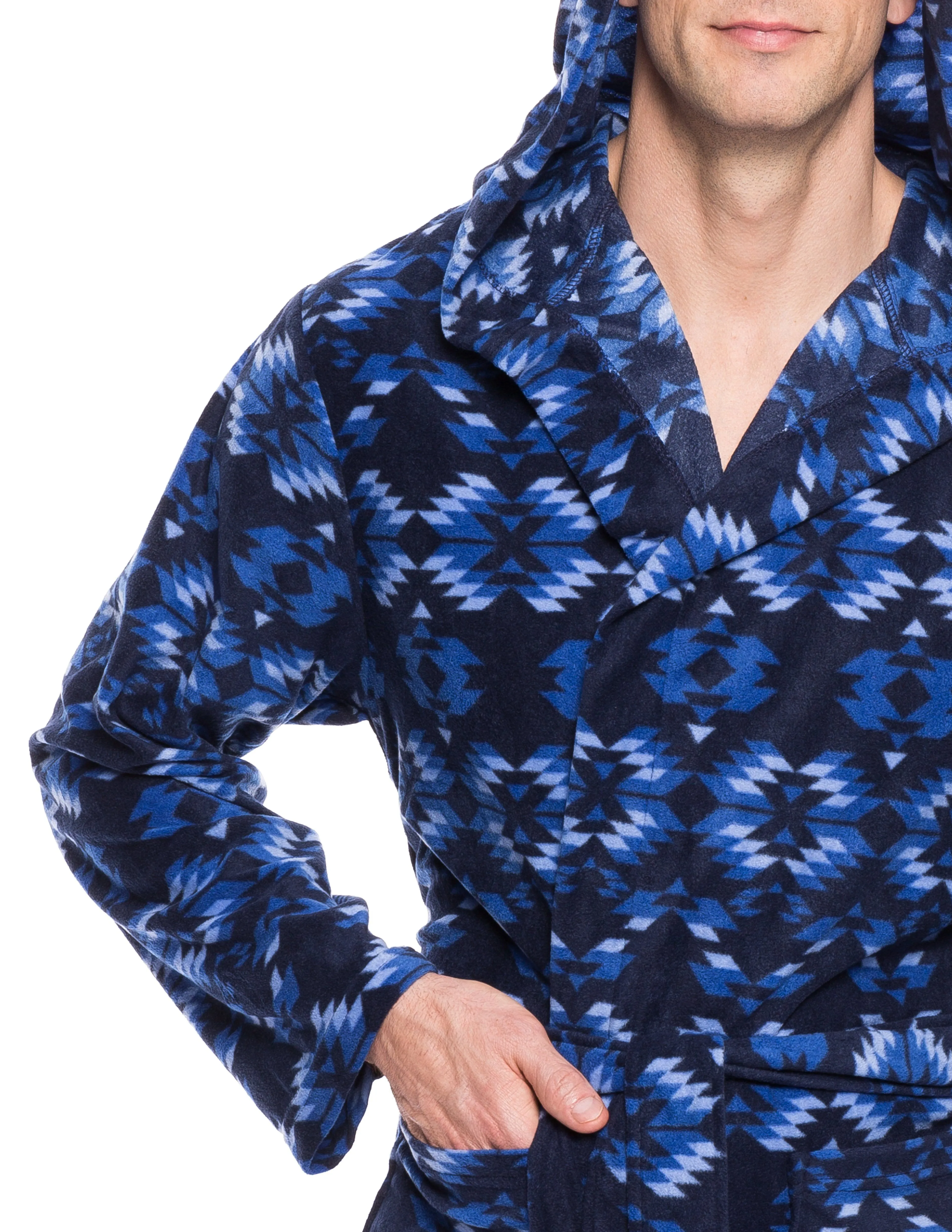 Men's Microfleece Hooded Robe