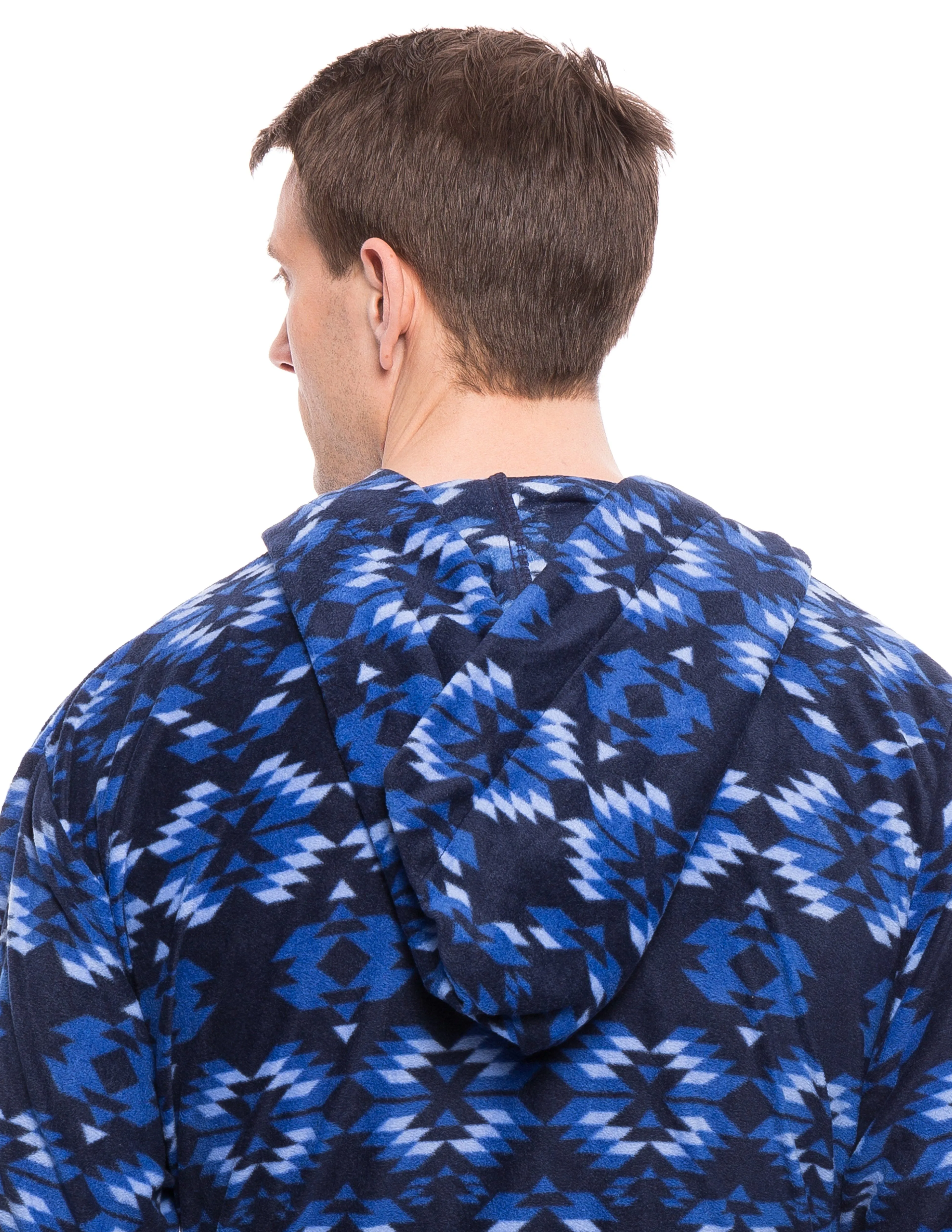 Men's Microfleece Hooded Robe