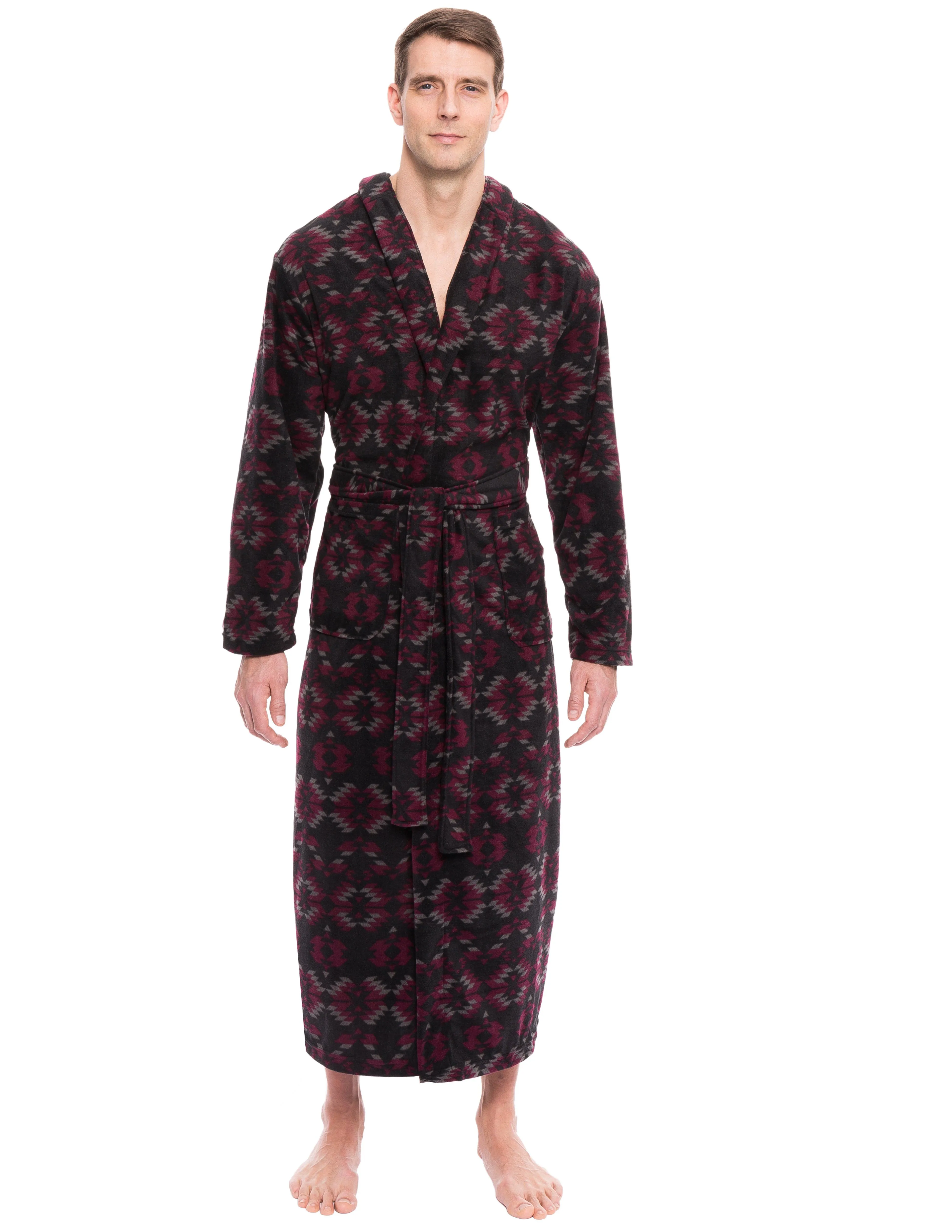 Men's Microfleece Hooded Robe