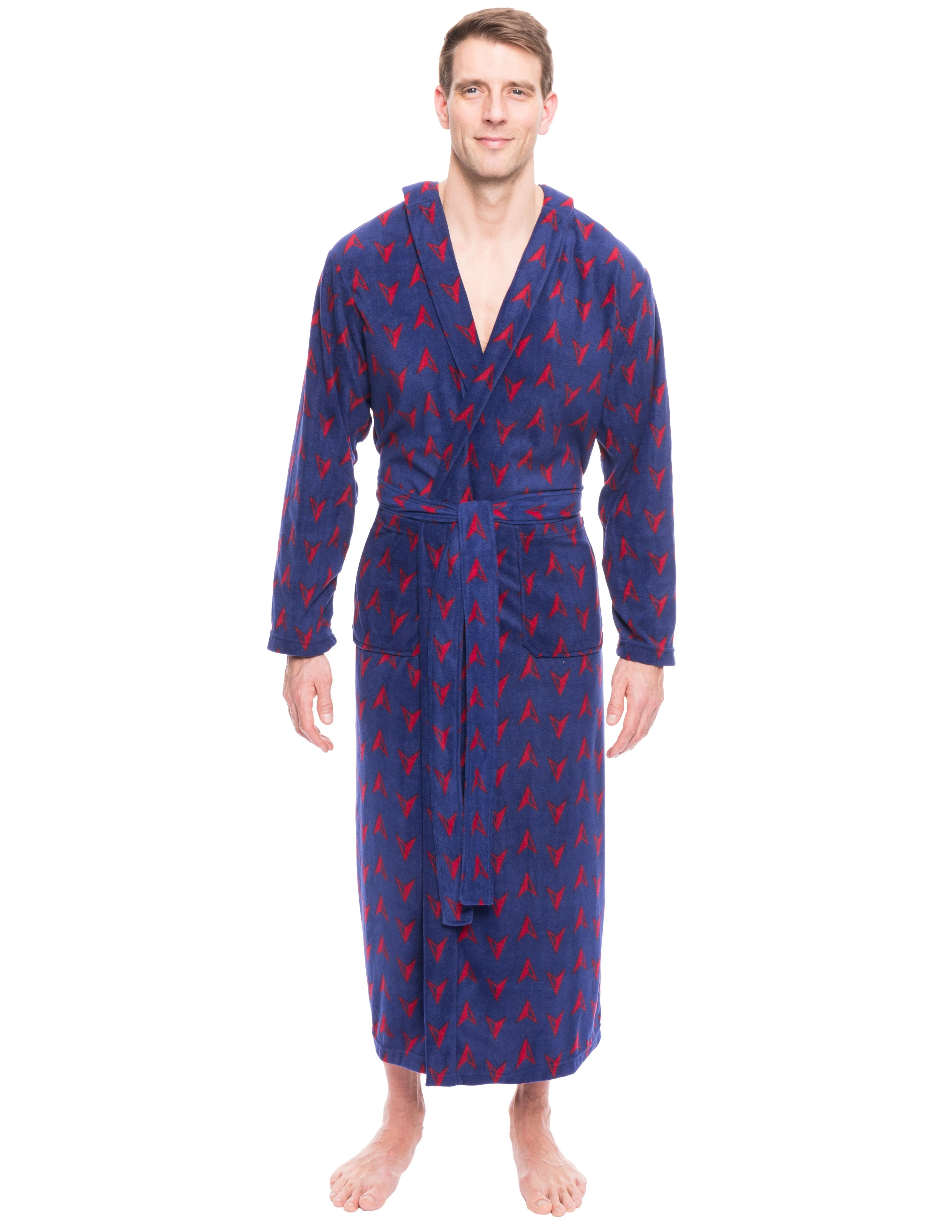 Men's Microfleece Hooded Robe
