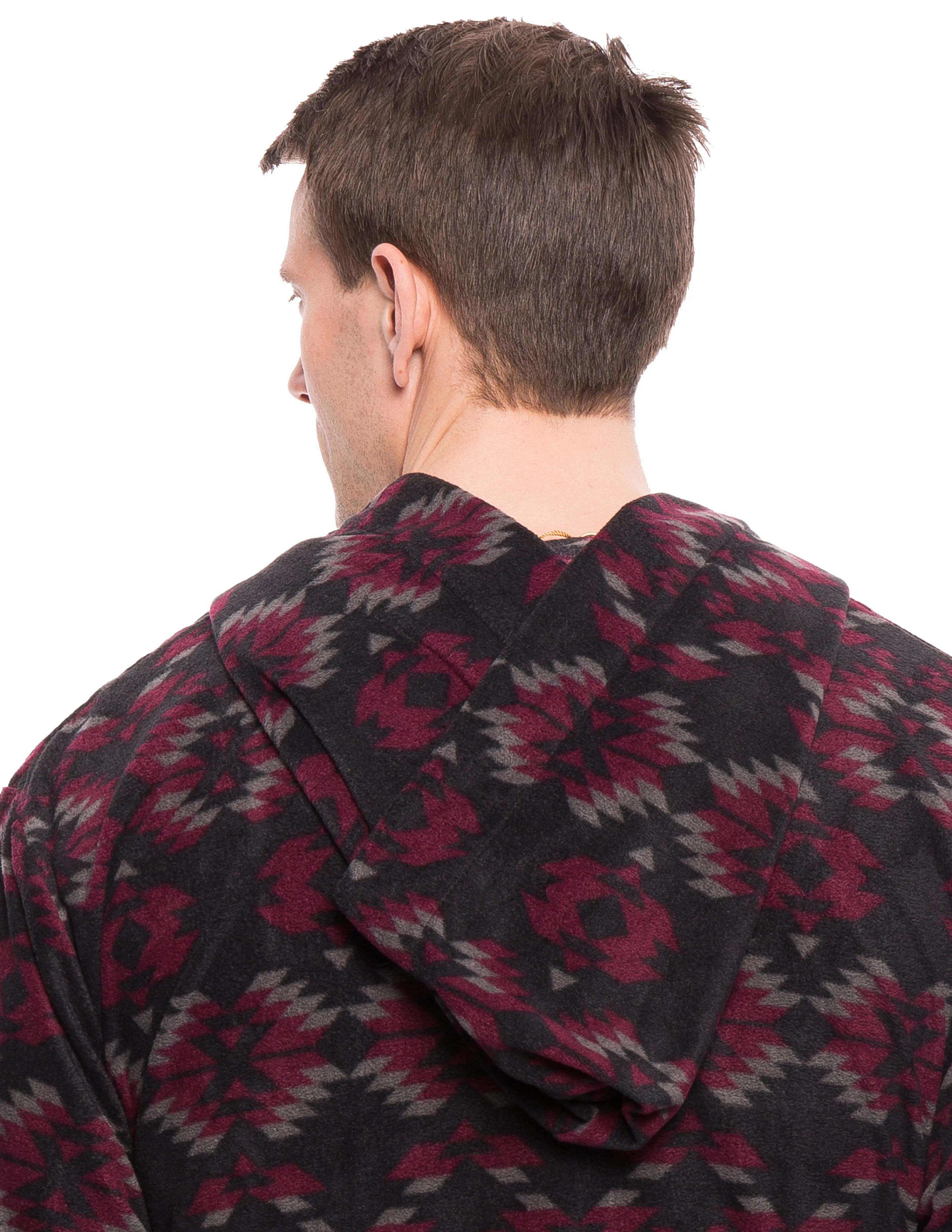 Men's Microfleece Hooded Robe