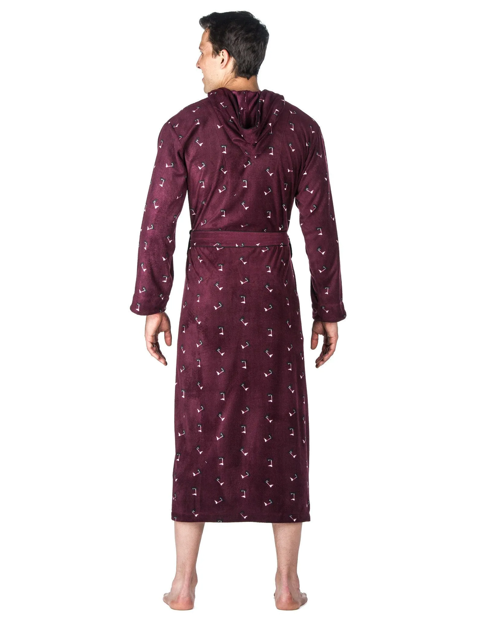 Men's Microfleece Hooded Robe