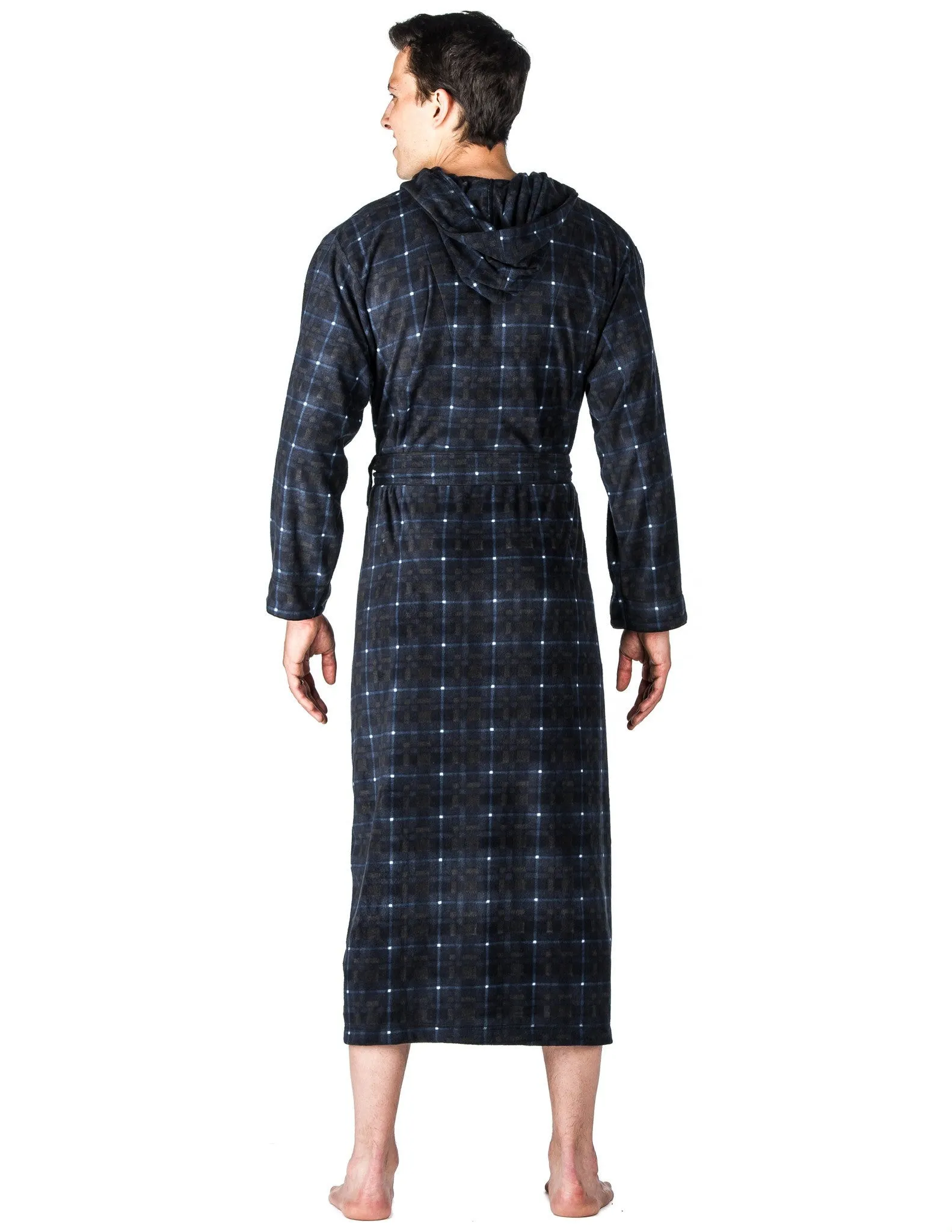Men's Microfleece Hooded Robe