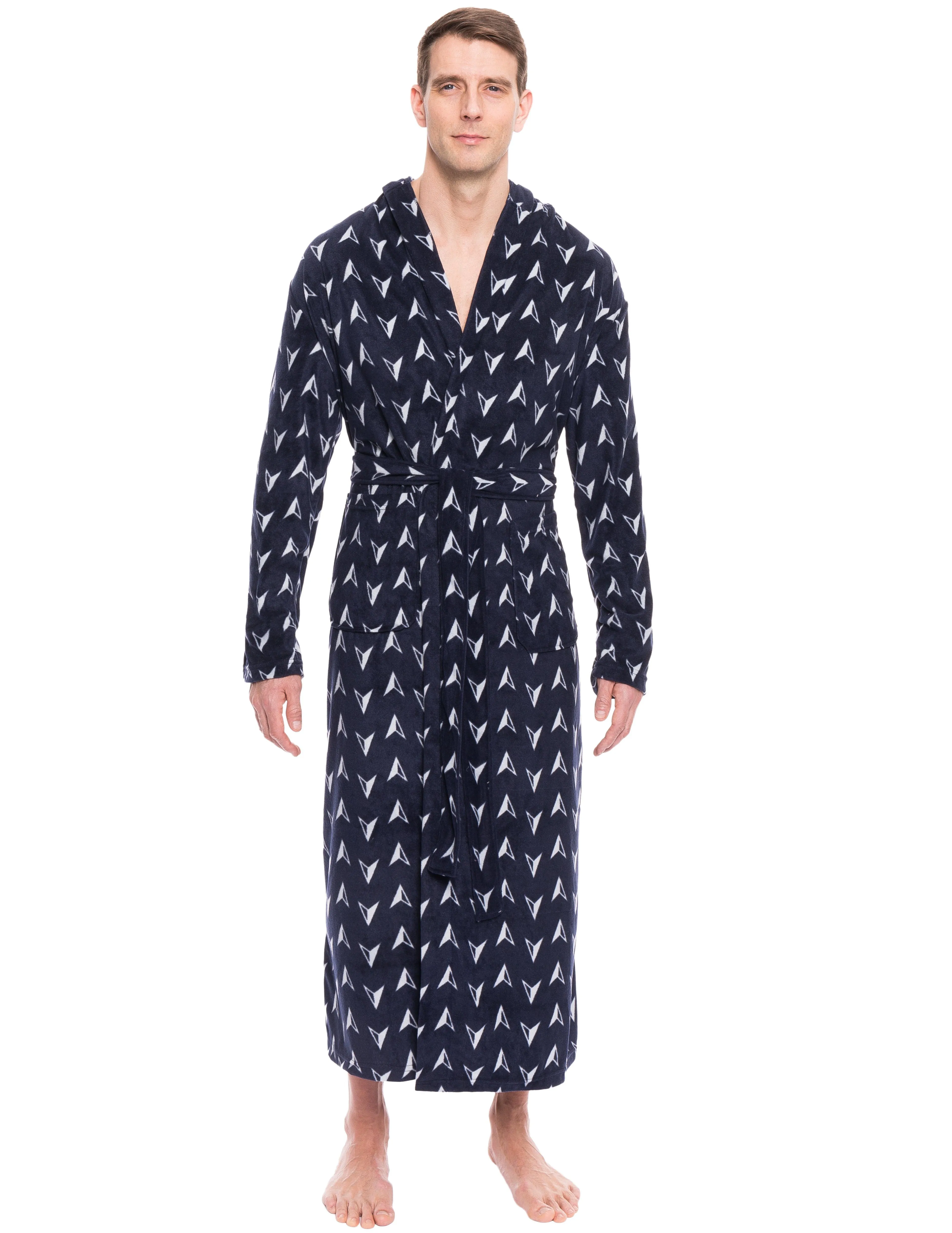 Men's Microfleece Hooded Robe