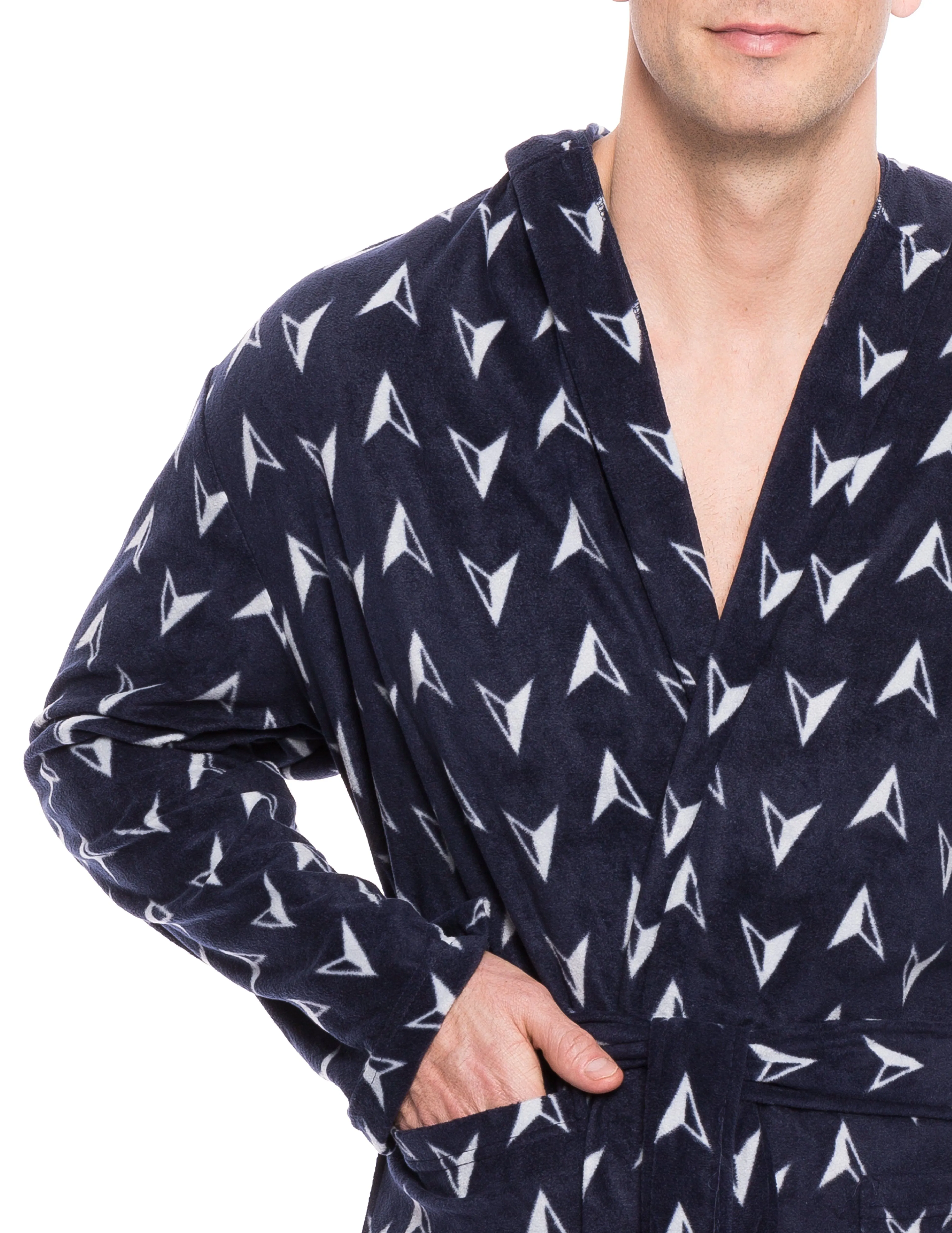 Men's Microfleece Hooded Robe