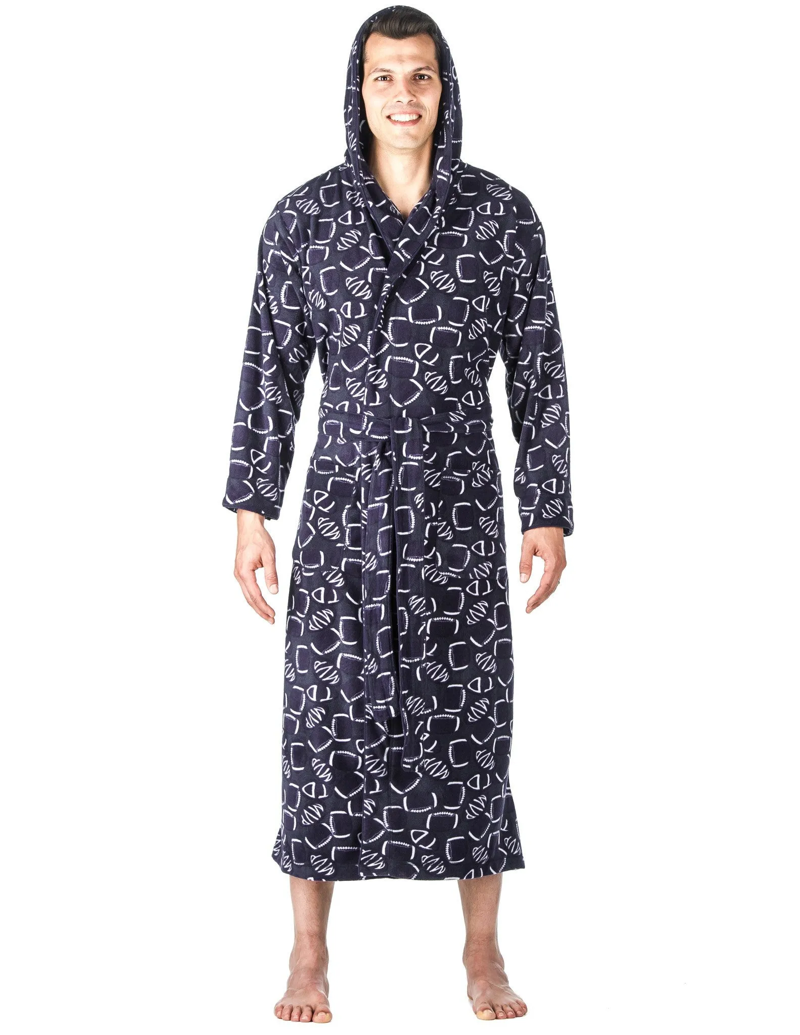 Men's Microfleece Hooded Robe
