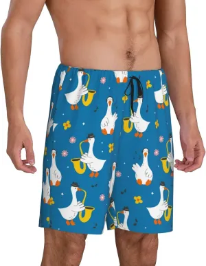 Mens Pajama Pants - Cartoon Goose Comfy Sleep Shorts Mens Pajama Shorts, Mens Lounge Shorts Pj Pants