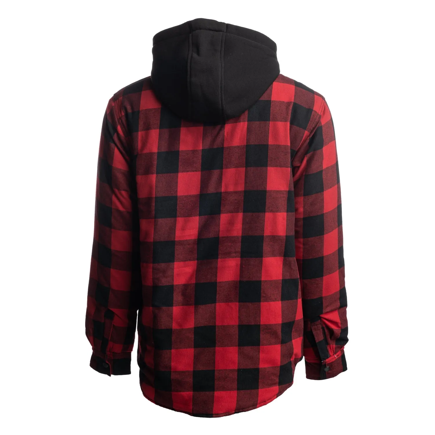 Men’s Quilted Flannel Jacket with Hood - TK-1687RED - Limited Stock