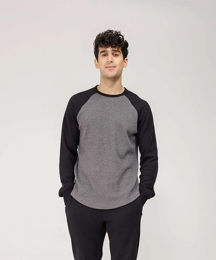 Men's Raglan Waffle Knit Shirt