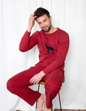 Mens Reindeer Flannel Set