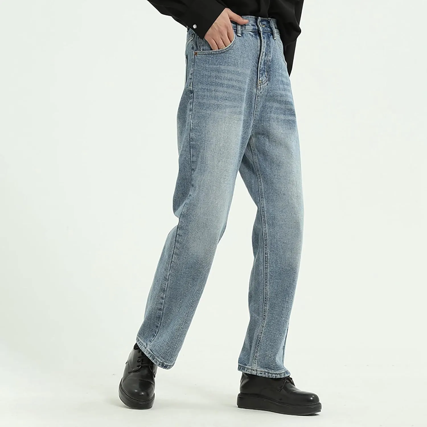 Men's Relaxed Fit Jeans Straight Leg Stretch Comfort Denim Jeans for Men Slim Stretch