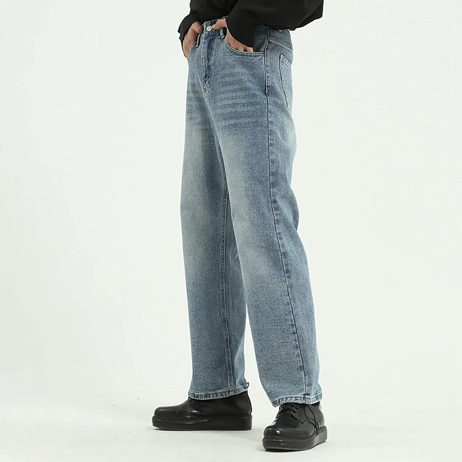 Men's Relaxed Fit Jeans Straight Leg Stretch Comfort Denim Jeans for Men Slim Stretch