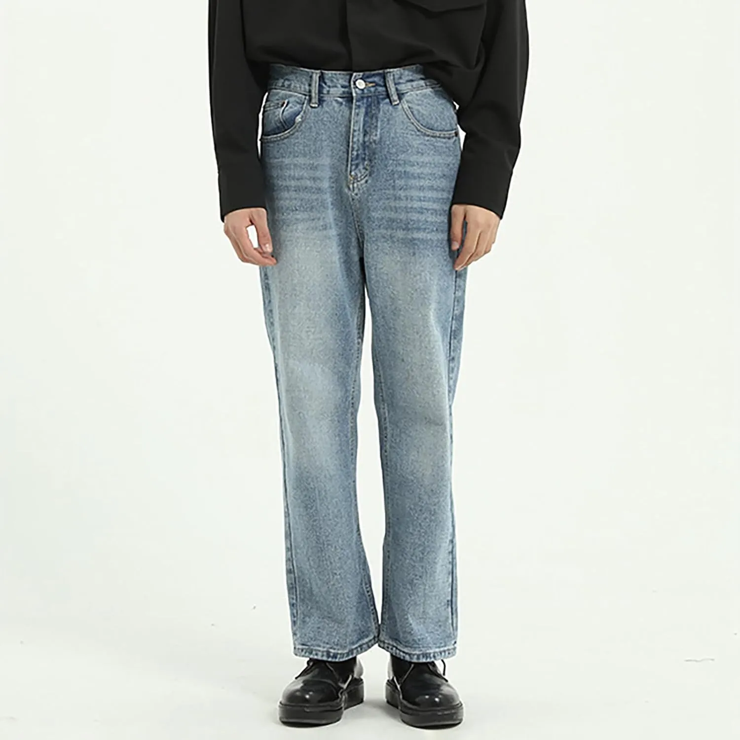 Men's Relaxed Fit Jeans Straight Leg Stretch Comfort Denim Jeans for Men Slim Stretch