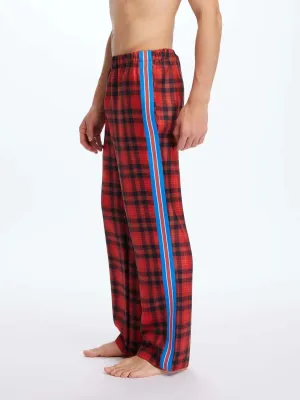 Men’s Royal Stewart Tartan Silk Pajama Pant With Stripe