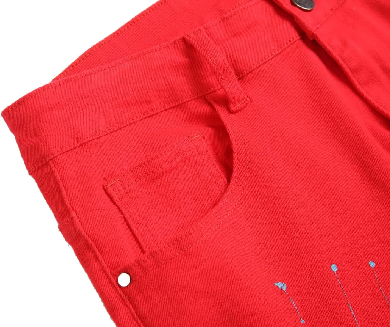 Men's Slim-fit Stretch Denim Jeans Featuring a Ripped Stretch Regular Pants