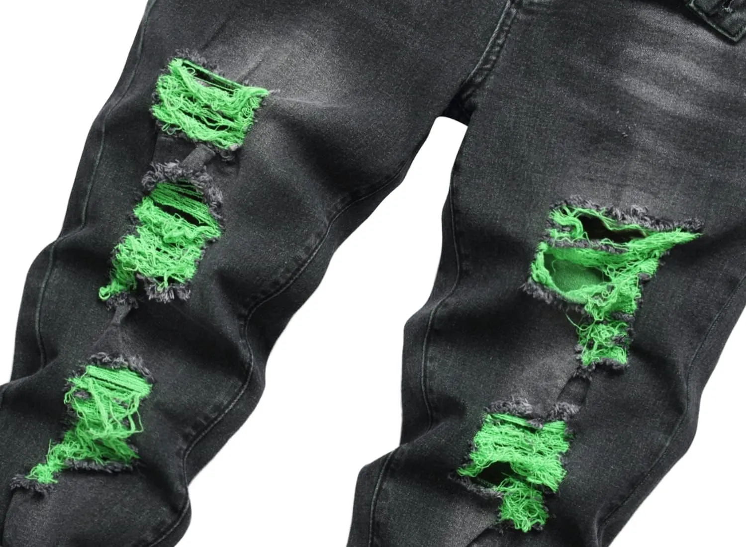 Men's Slim-fit Stretch Denim Jeans Featuring a Ripped Stretch Regular Pants