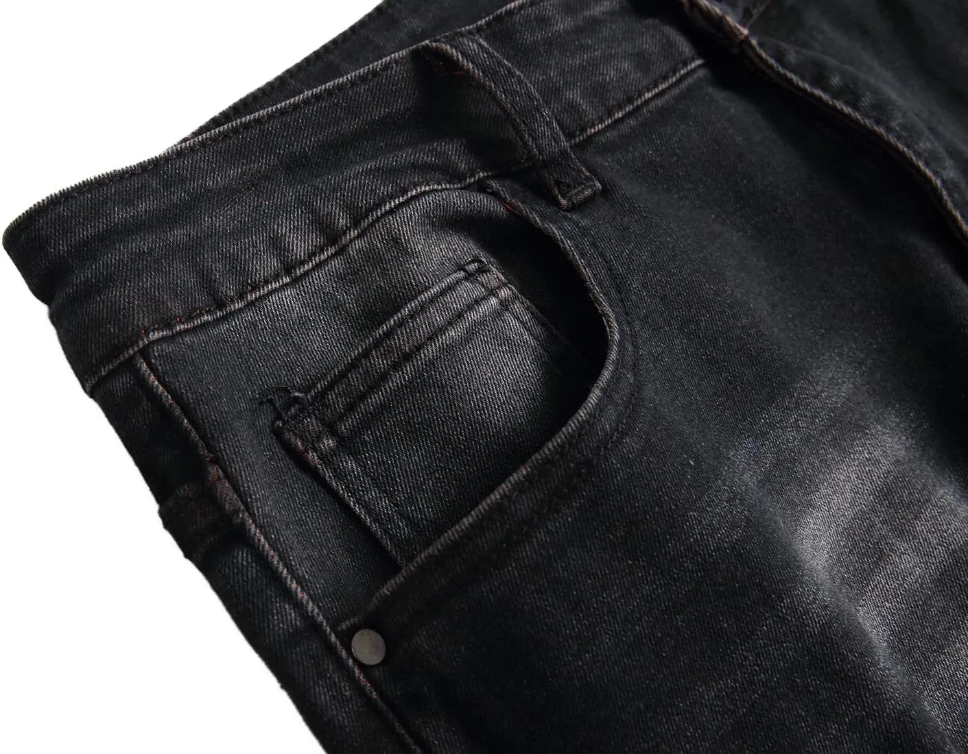 Men's Slim-fit Stretch Denim Jeans Featuring a Ripped Stretch Regular Pants