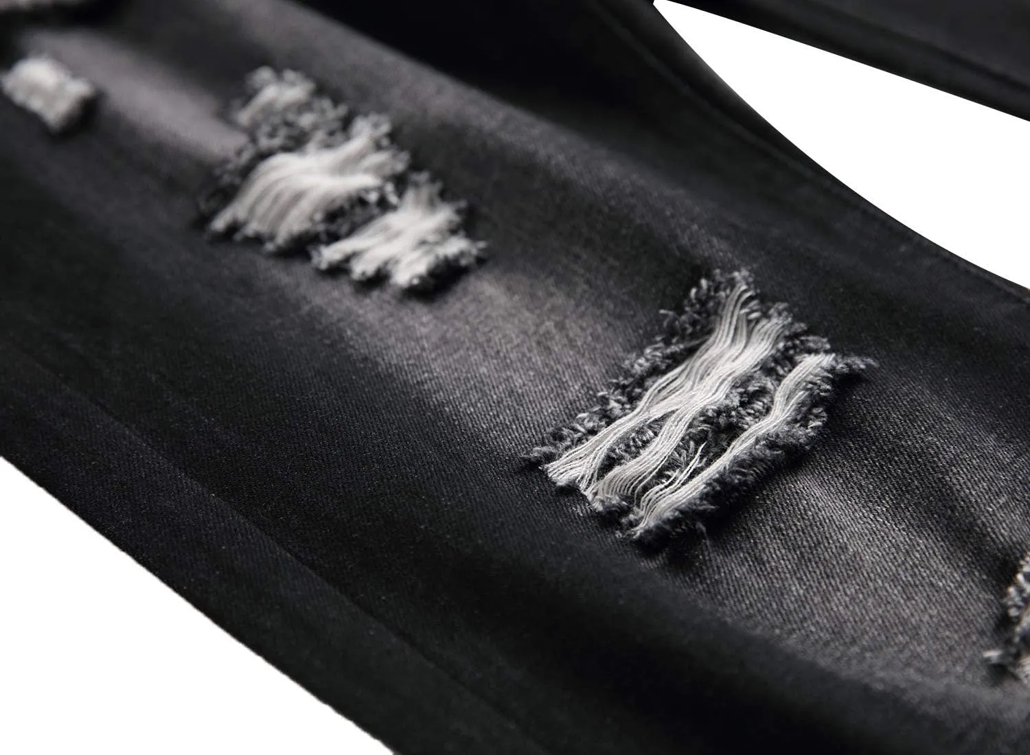 Men's Slim-fit Stretch Denim Jeans Featuring a Ripped Stretch Regular Pants