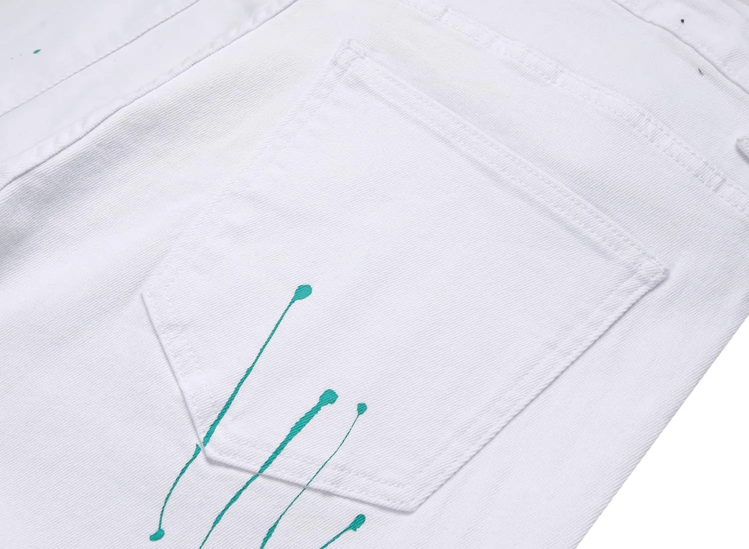 Men's Slim-fit Stretch Denim Jeans Featuring a Ripped Stretch Regular Pants