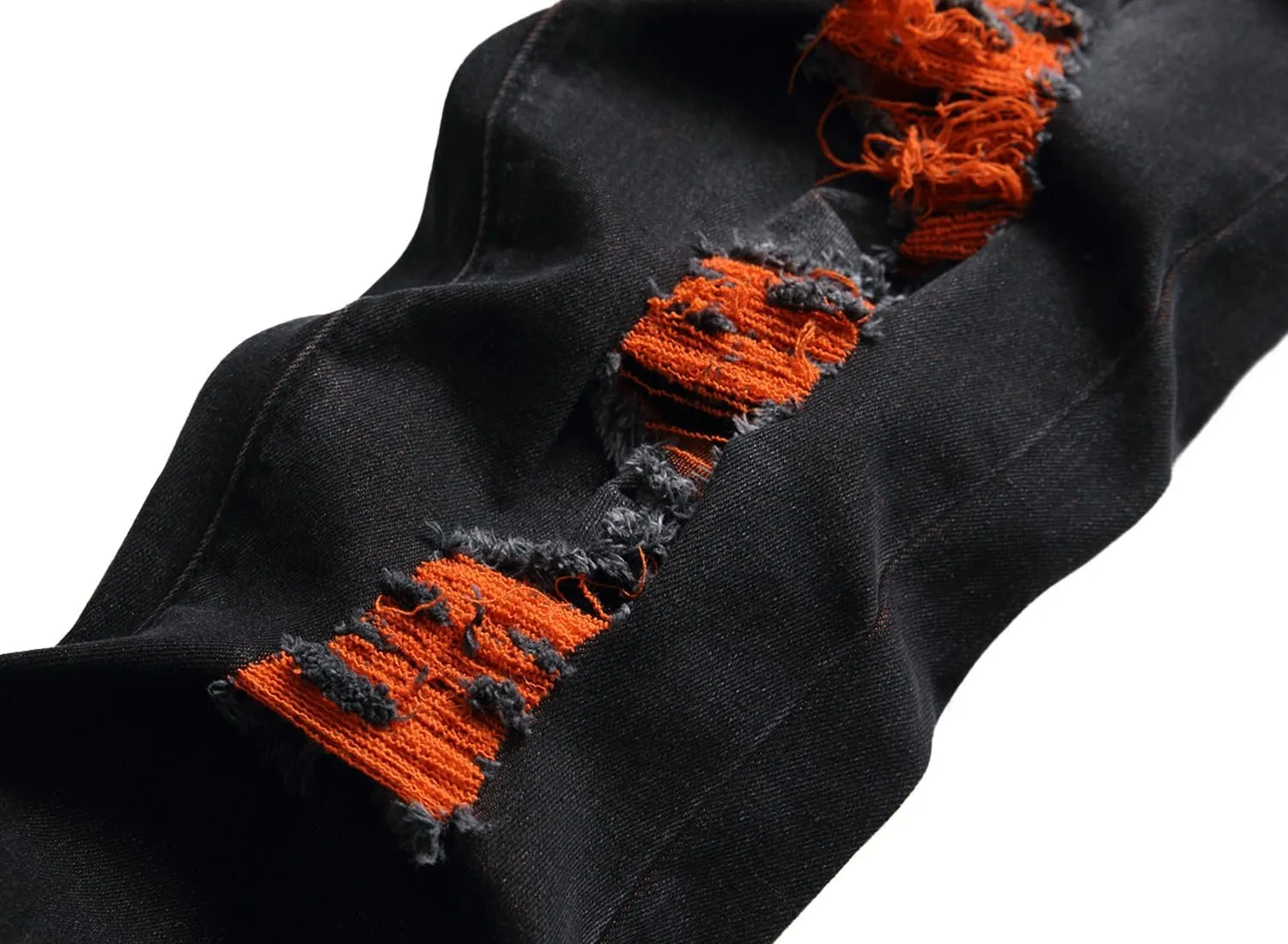 Men's Slim-fit Stretch Denim Jeans Featuring a Ripped Stretch Regular Pants