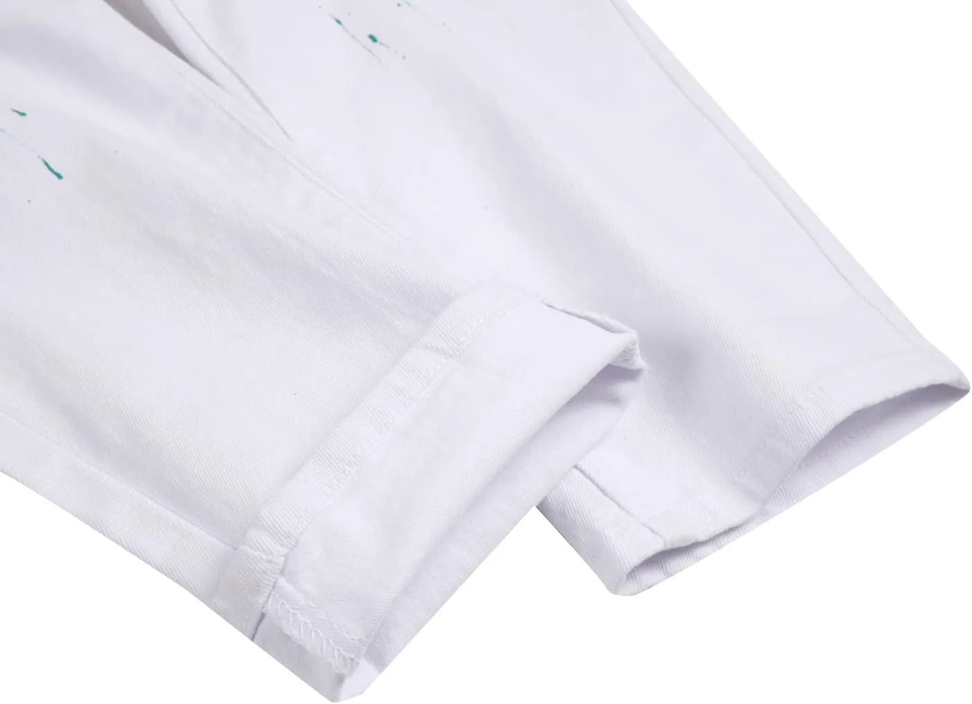 Men's Slim-fit Stretch Denim Jeans Featuring a Ripped Stretch Regular Pants